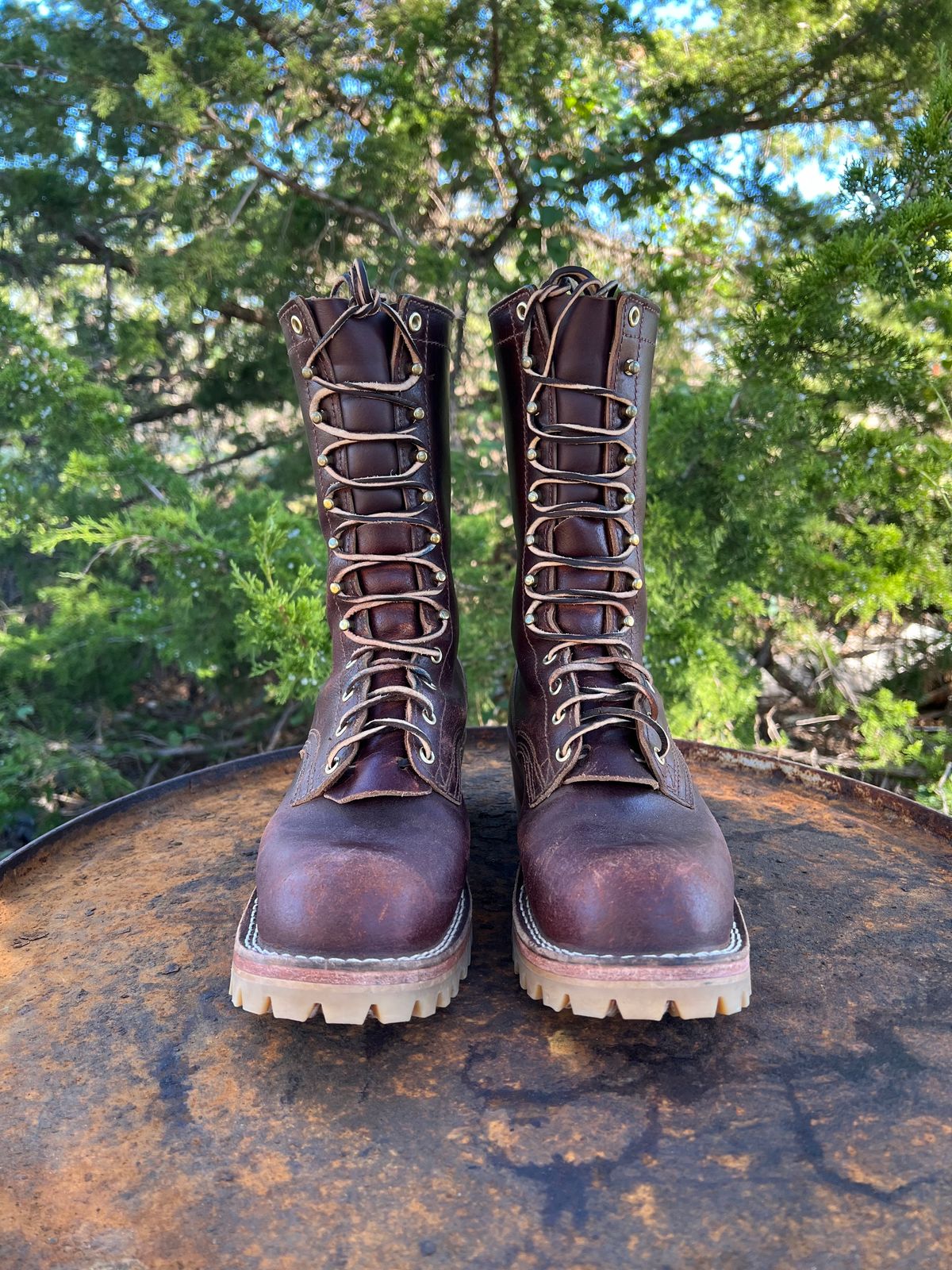 Photo by Bigcountrybonsai on November 5, 2023 of the Nicks MTO in Horween Tan Waxed Flesh.