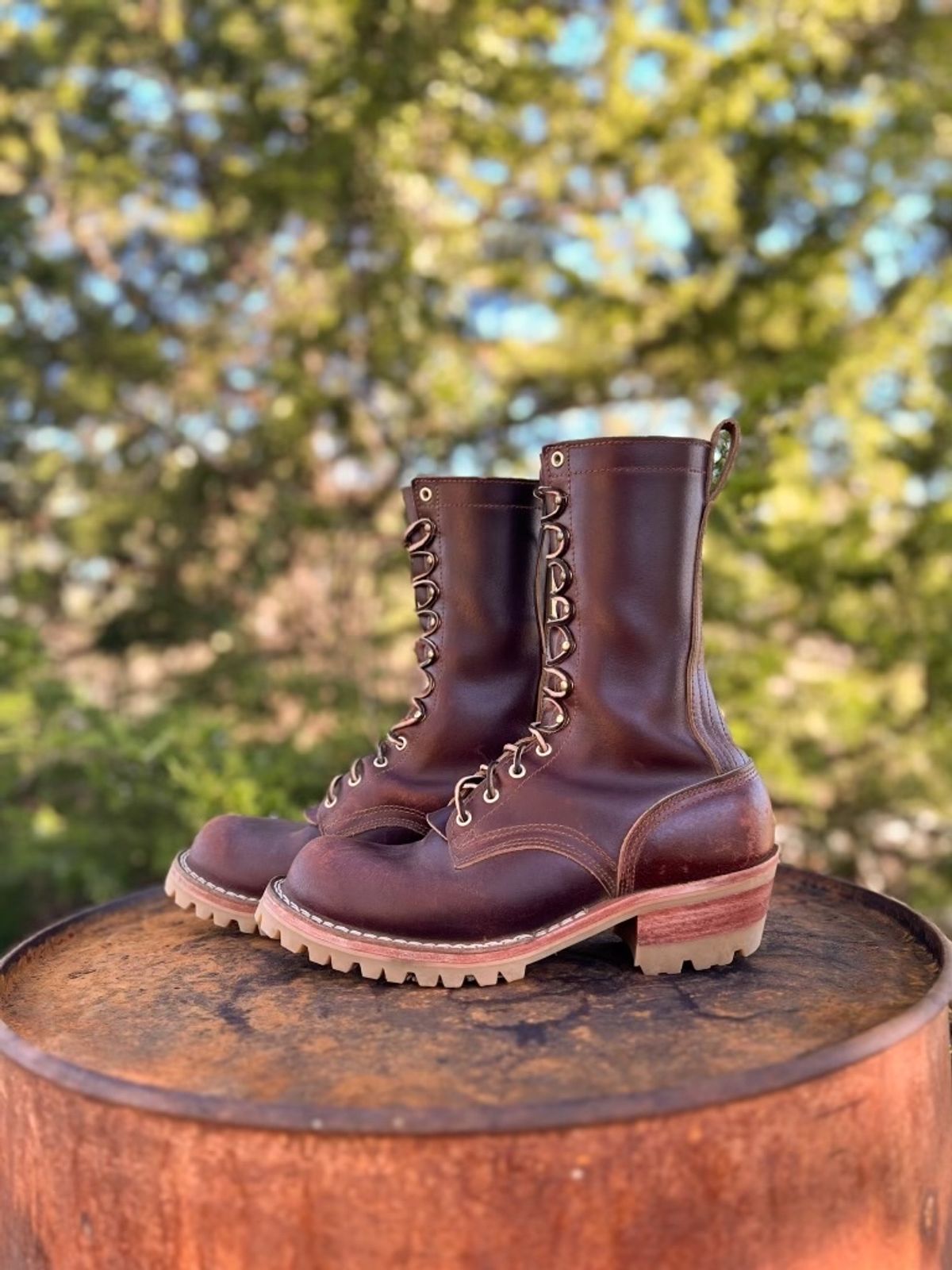 Photo by Bigcountrybonsai on November 5, 2023 of the Nicks MTO in Horween Tan Waxed Flesh.