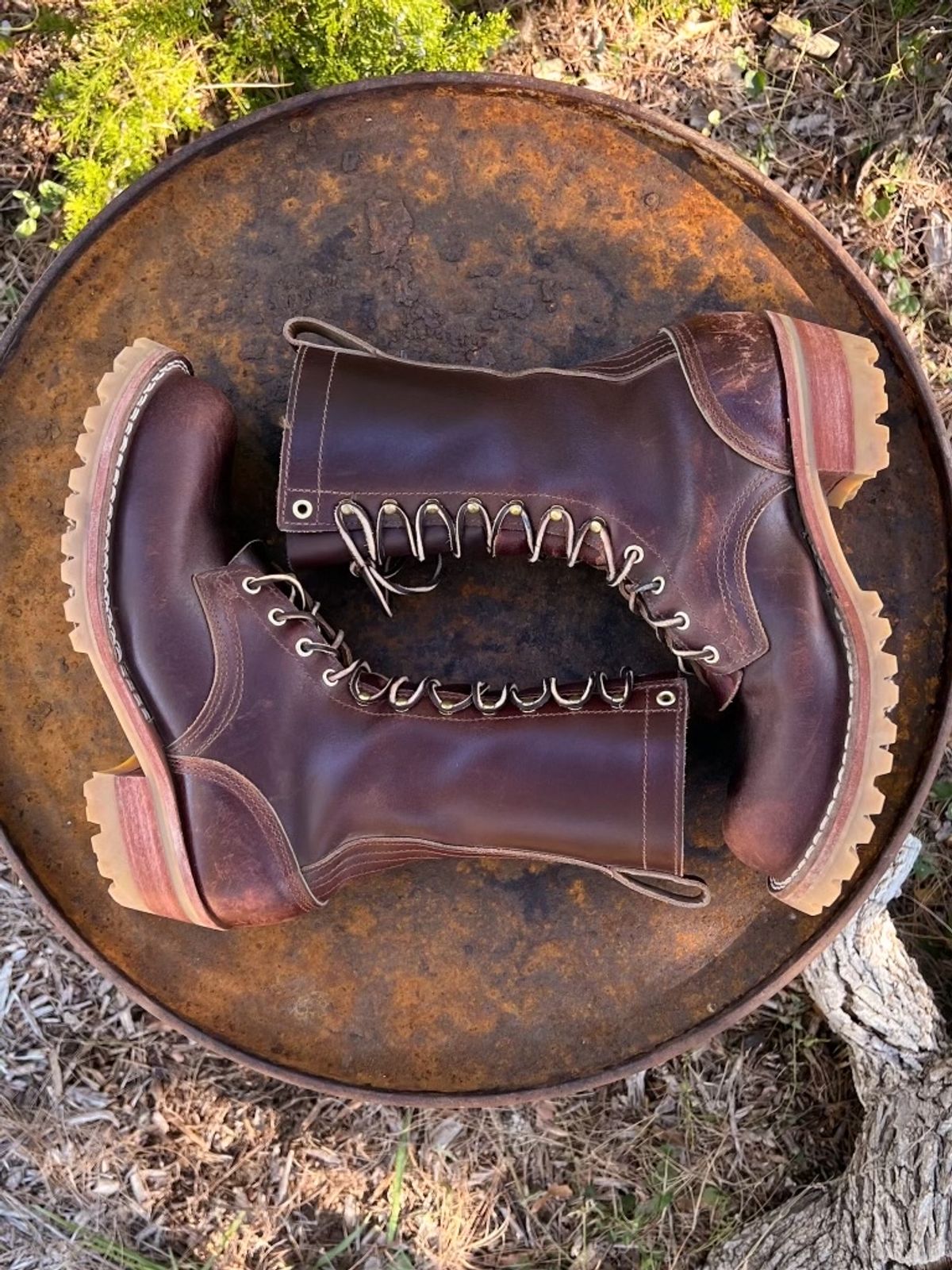 Photo by Bigcountrybonsai on November 5, 2023 of the Nicks MTO in Horween Tan Waxed Flesh.