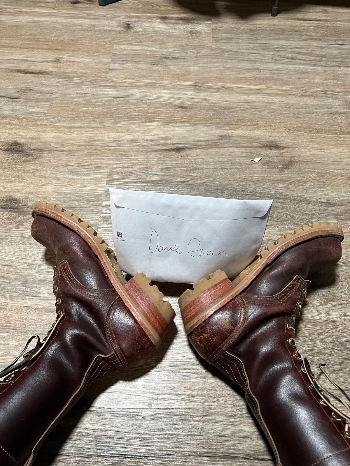 Photo by Bigcountrybonsai on November 5, 2023 of the Nicks MTO in Horween Tan Waxed Flesh.