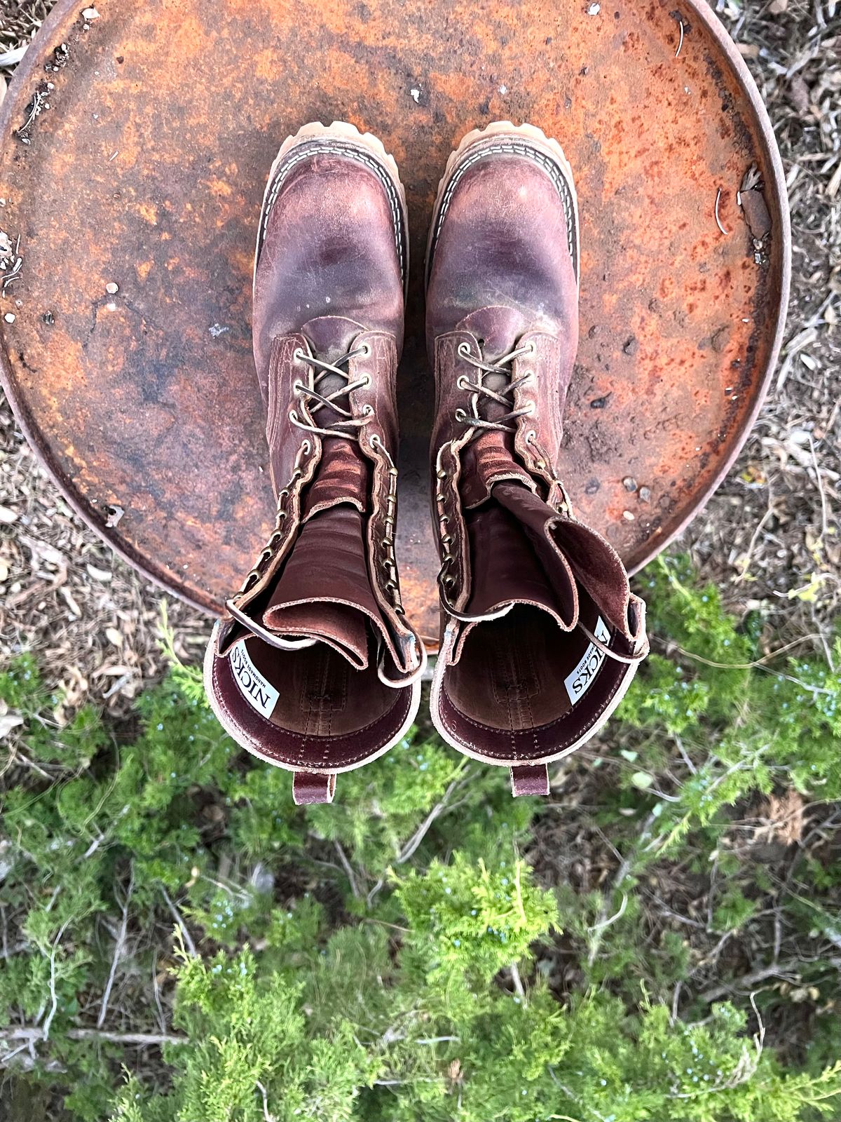 Photo by Bigcountrybonsai on December 6, 2023 of the Nicks MTO in Horween Tan Waxed Flesh.