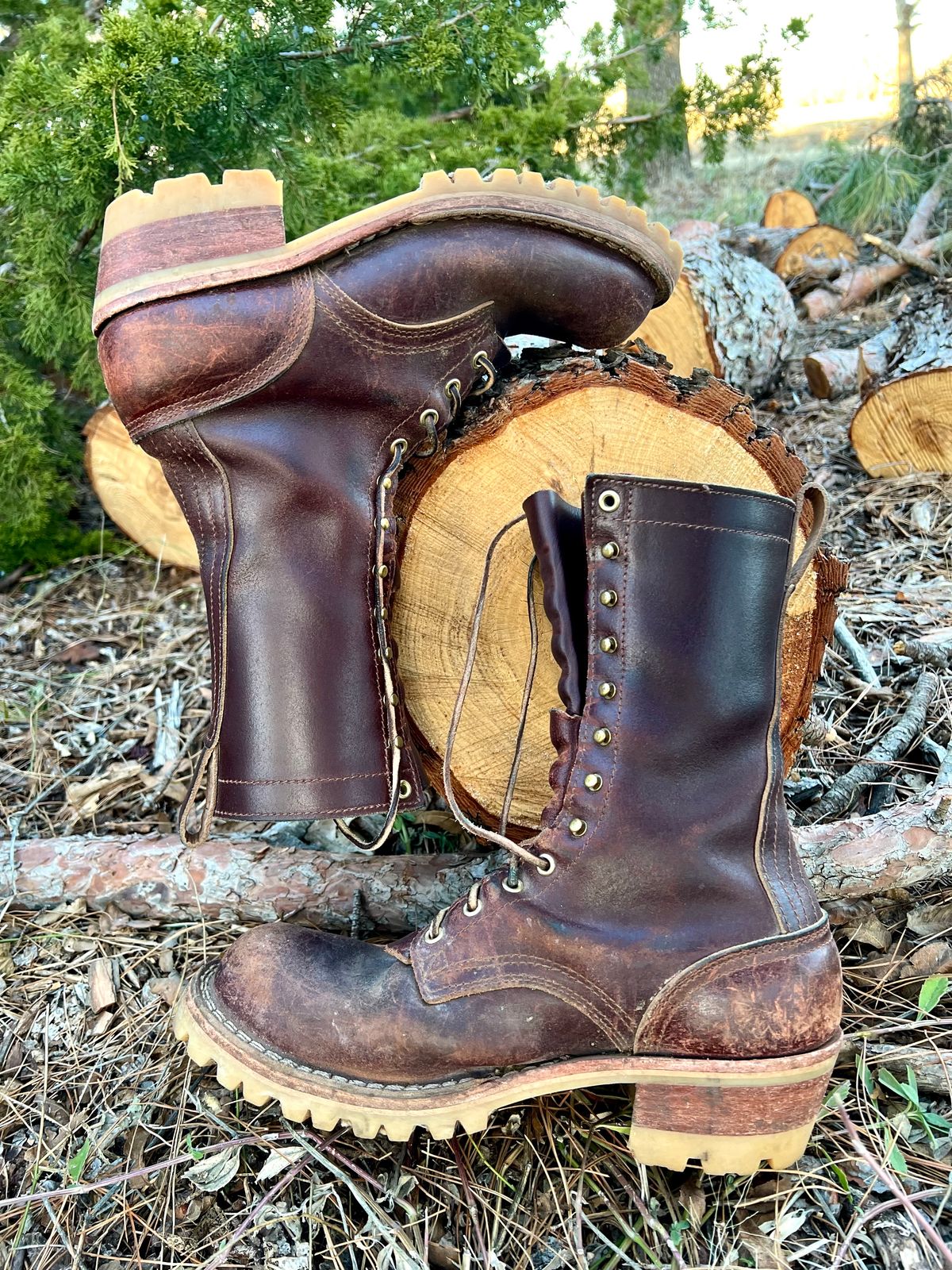 Photo by Bigcountrybonsai on January 6, 2024 of the Nicks MTO in Horween Tan Waxed Flesh.