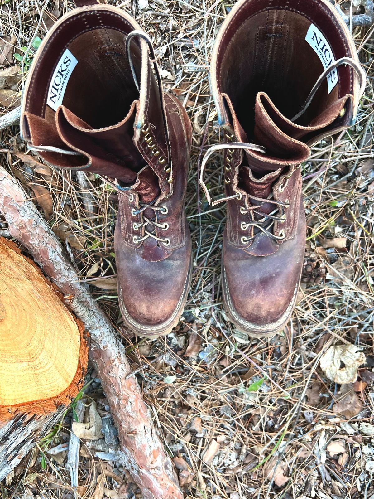 Photo by Bigcountrybonsai on January 6, 2024 of the Nicks MTO in Horween Tan Waxed Flesh.