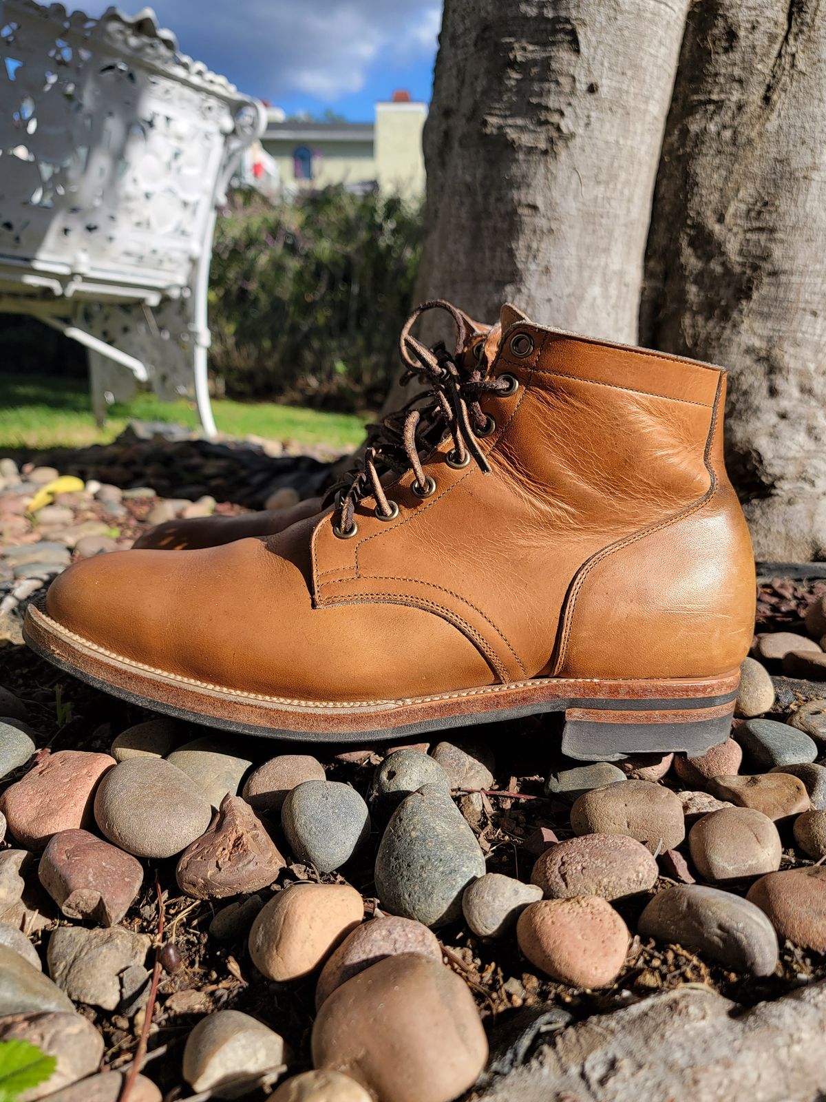 Photo by basboy on December 5, 2022 of the Viberg Service Boot in Horween Oak Chromepak.