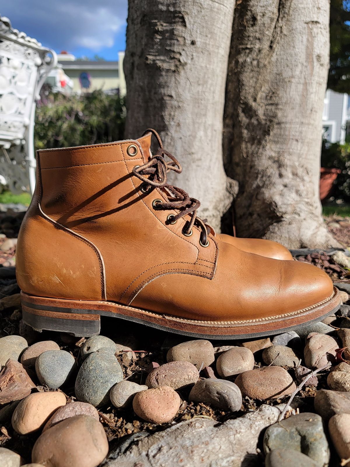 Photo by basboy on December 5, 2022 of the Viberg Service Boot in Horween Oak Chromepak.