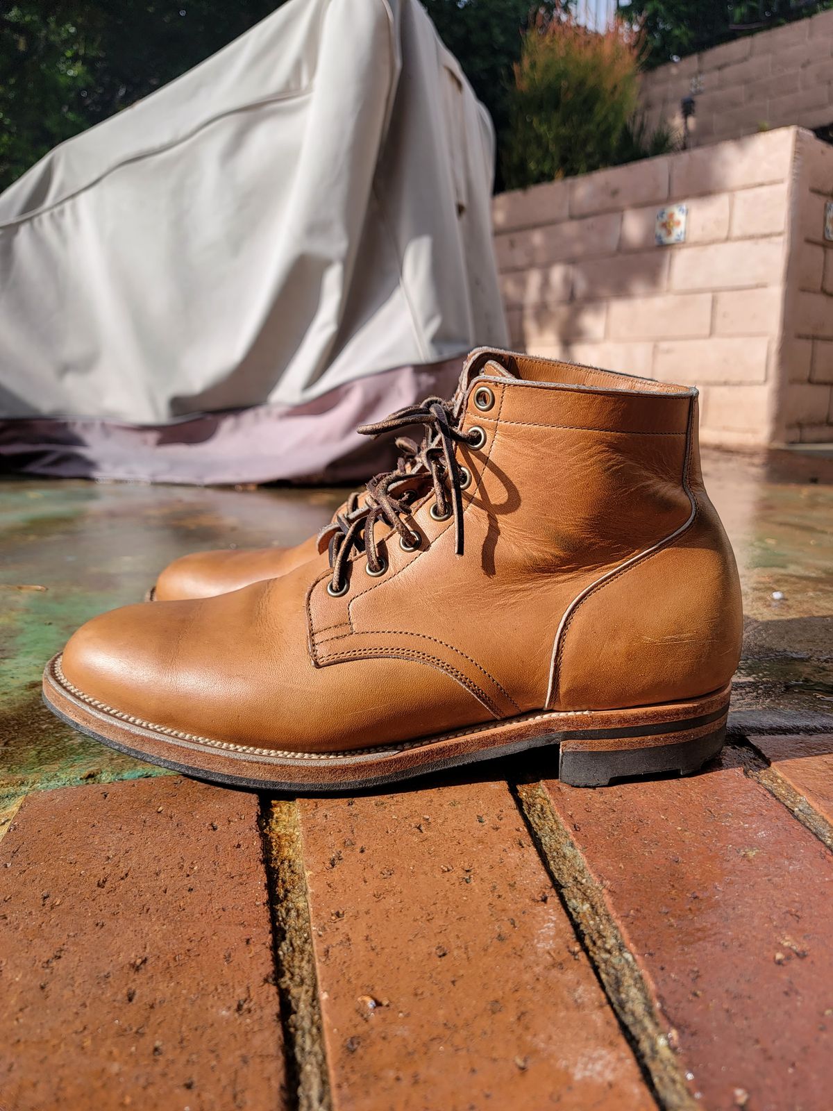 Photo by basboy on January 5, 2023 of the Viberg Service Boot in Horween Oak Chromepak.