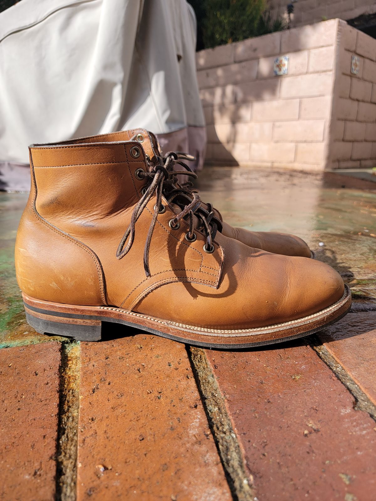 Photo by basboy on January 5, 2023 of the Viberg Service Boot in Horween Oak Chromepak.