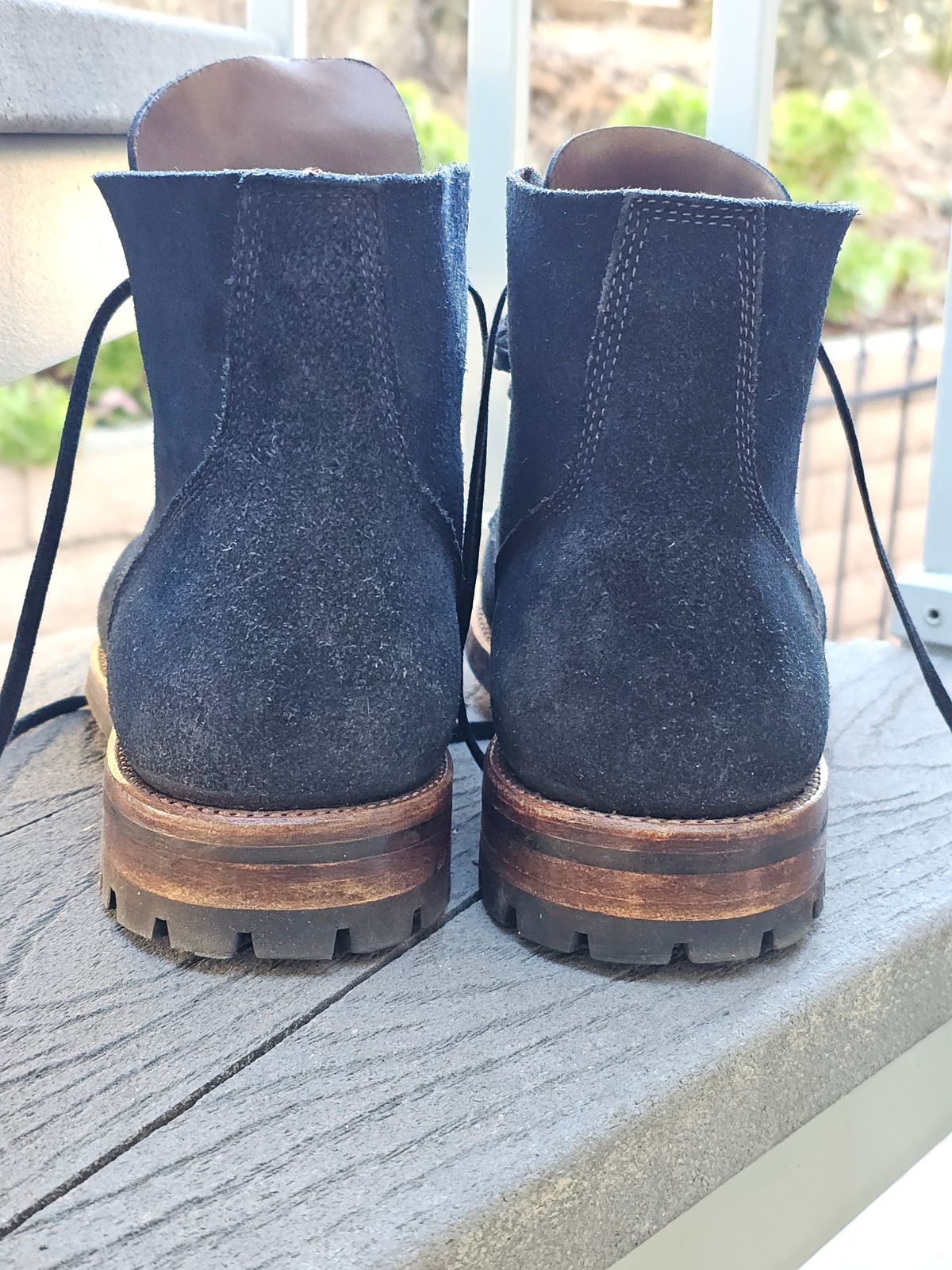 Photo by basboy on November 5, 2023 of the Oak Street Bootmakers Field Boot in Horween Natural Indigo Chromexcel Roughout.