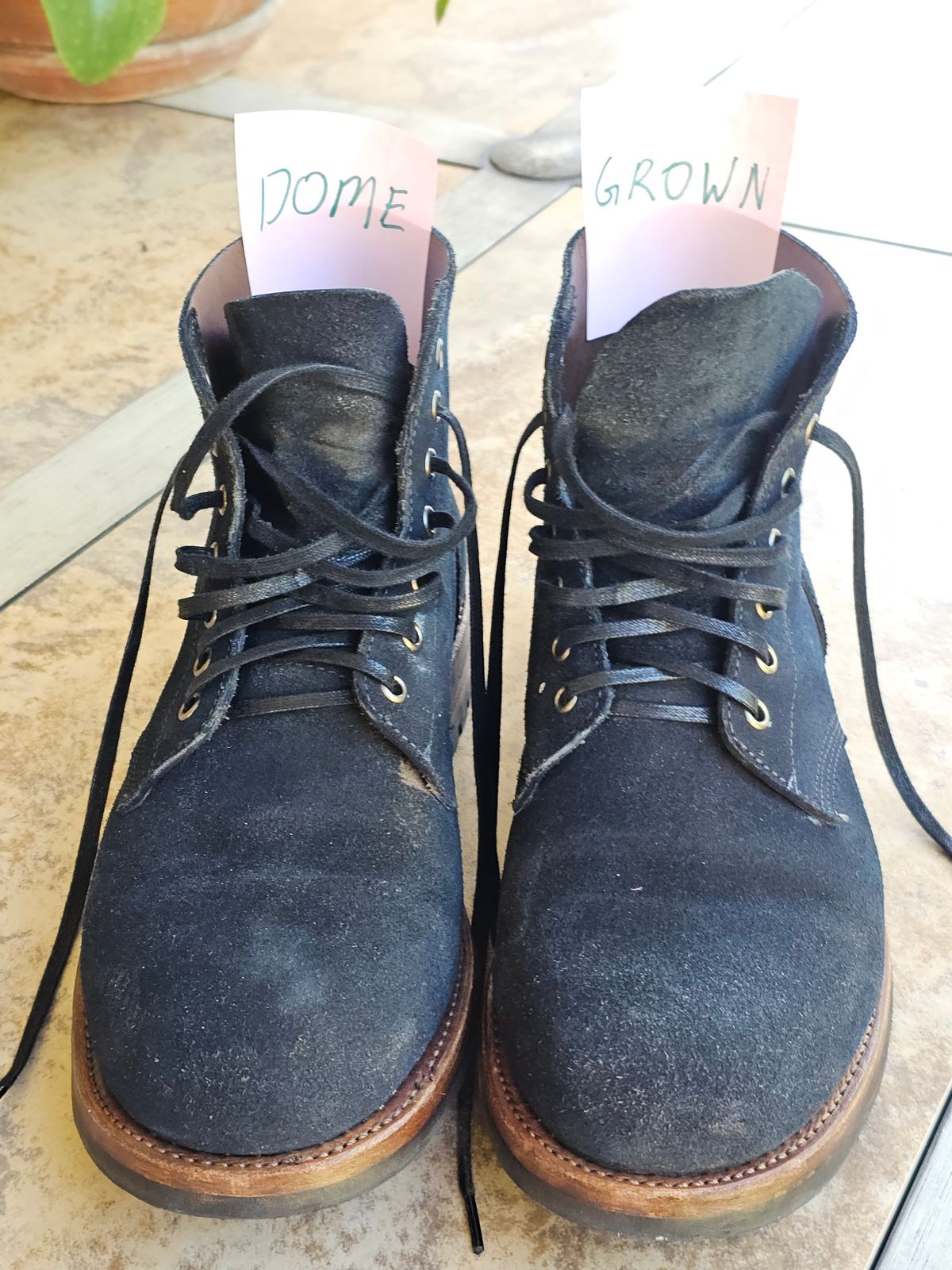 Photo by basboy on November 5, 2023 of the Oak Street Bootmakers Field Boot in Horween Natural Indigo Chromexcel Roughout.