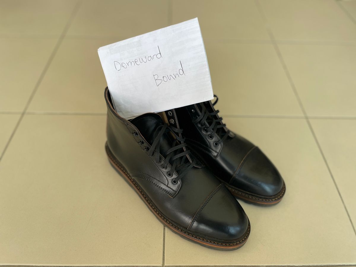 Photo by khc1013 on October 6, 2023 of the Oak Street Bootmakers Lakeshore Boot in Horween Black Chromexcel.