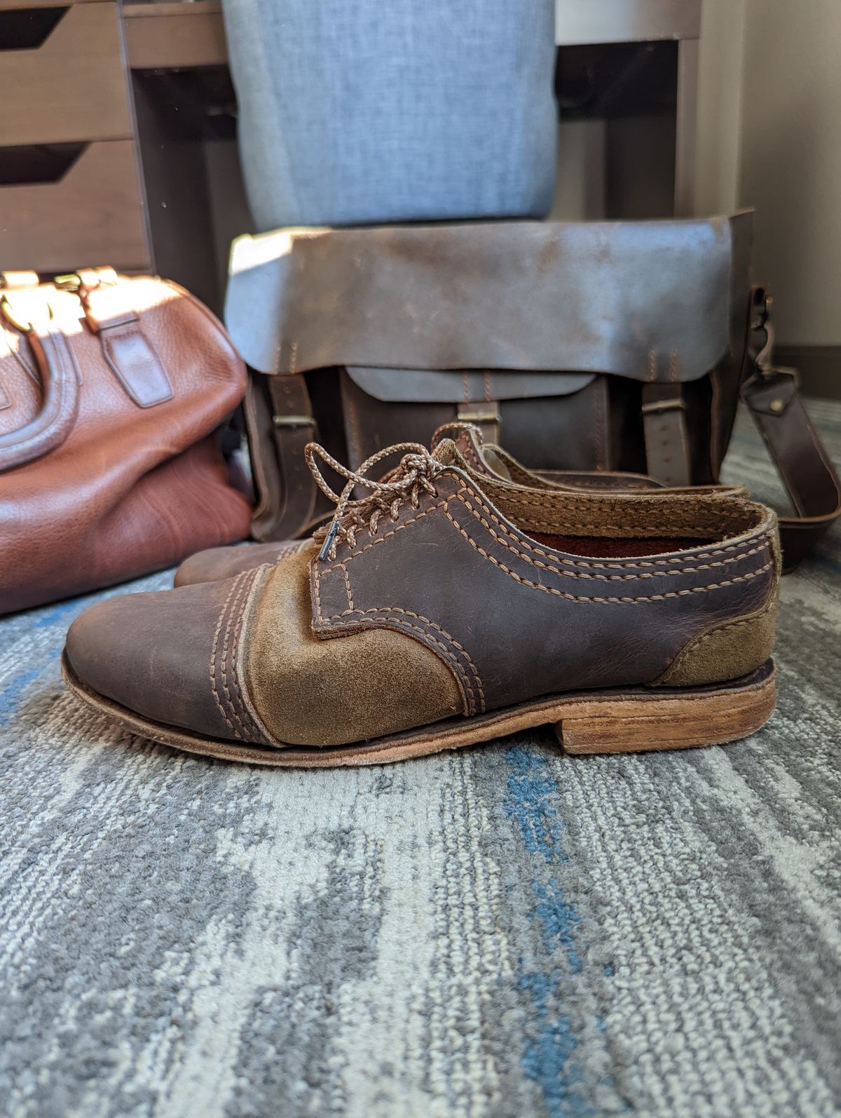 Photo by hooknpunch on November 1, 2022 of the Self-Made Derby Boot in Unlisted Leather.