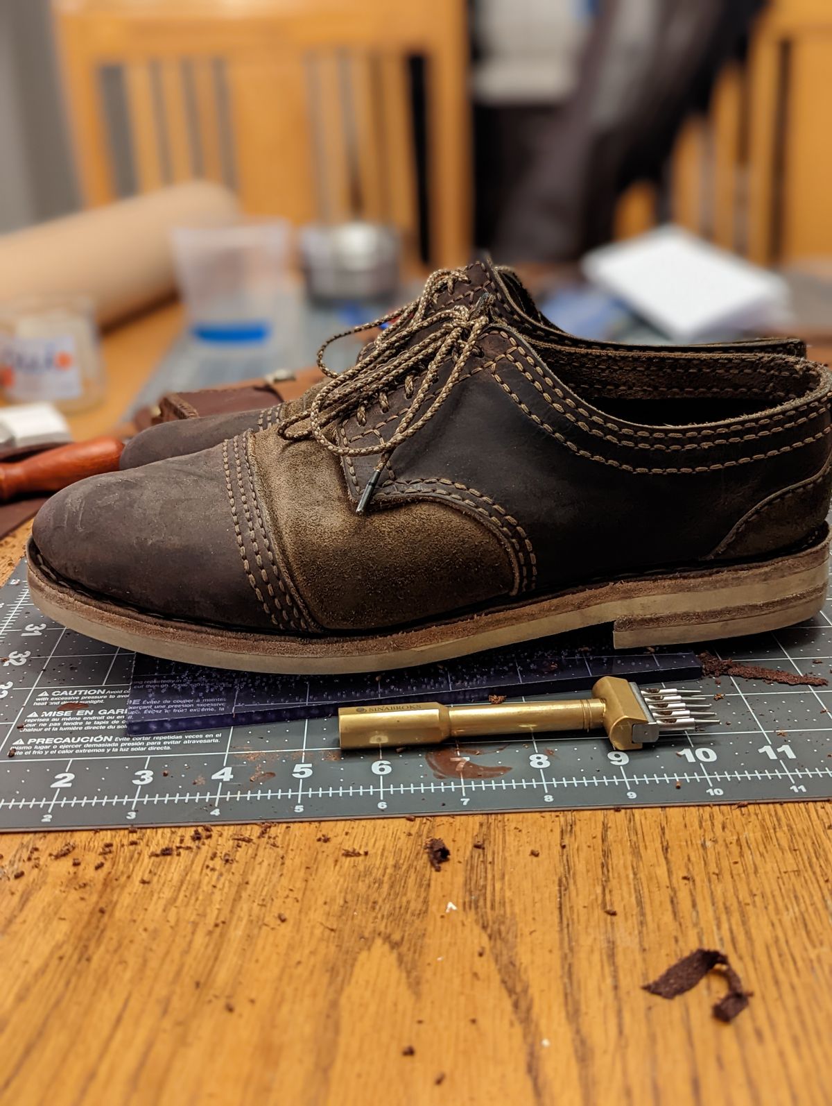 Photo by hooknpunch on December 1, 2022 of the Self-Made Derby Boot in Unlisted Leather.