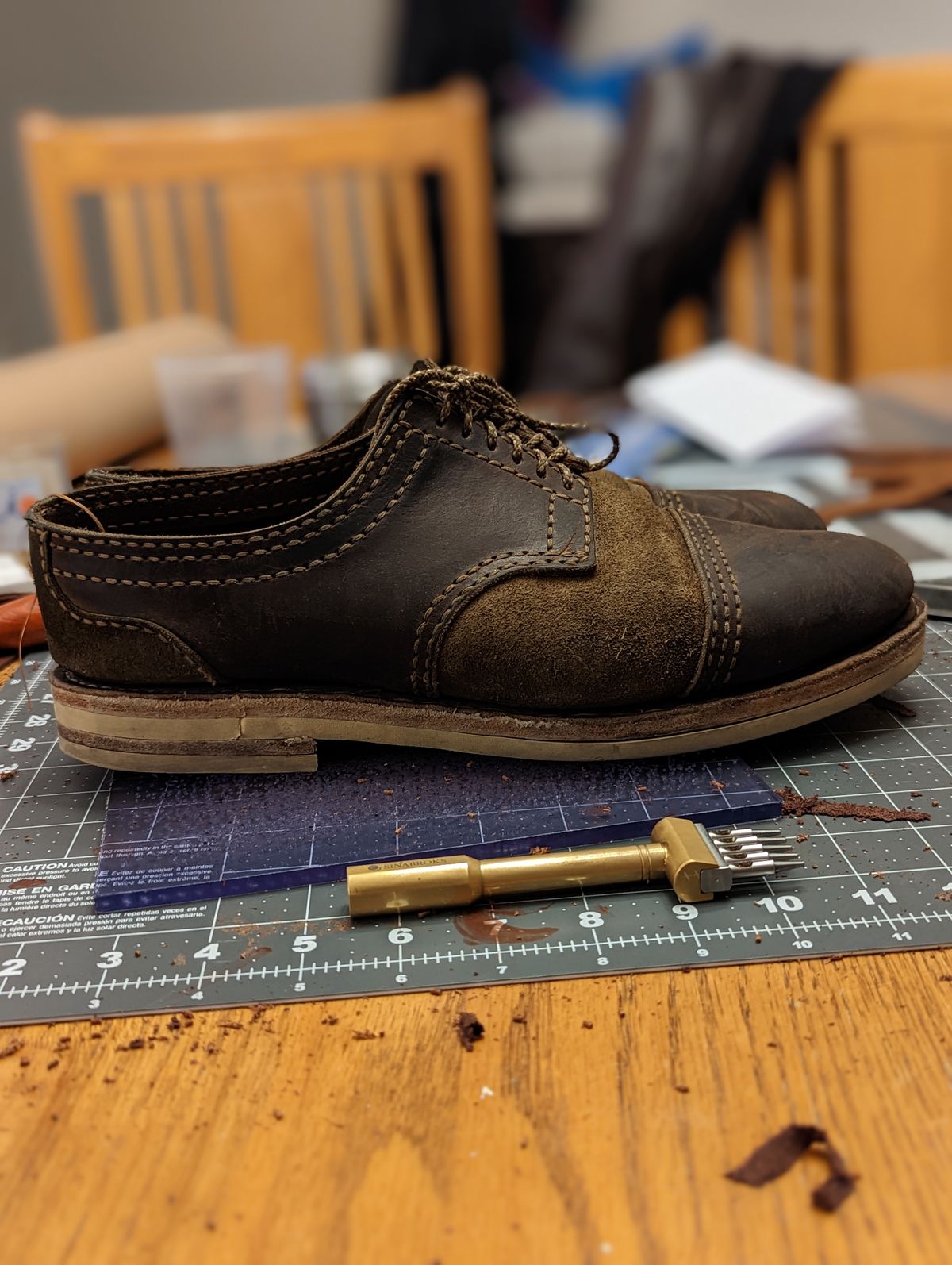 Photo by hooknpunch on December 1, 2022 of the Self-Made Derby Boot in Unlisted Leather.