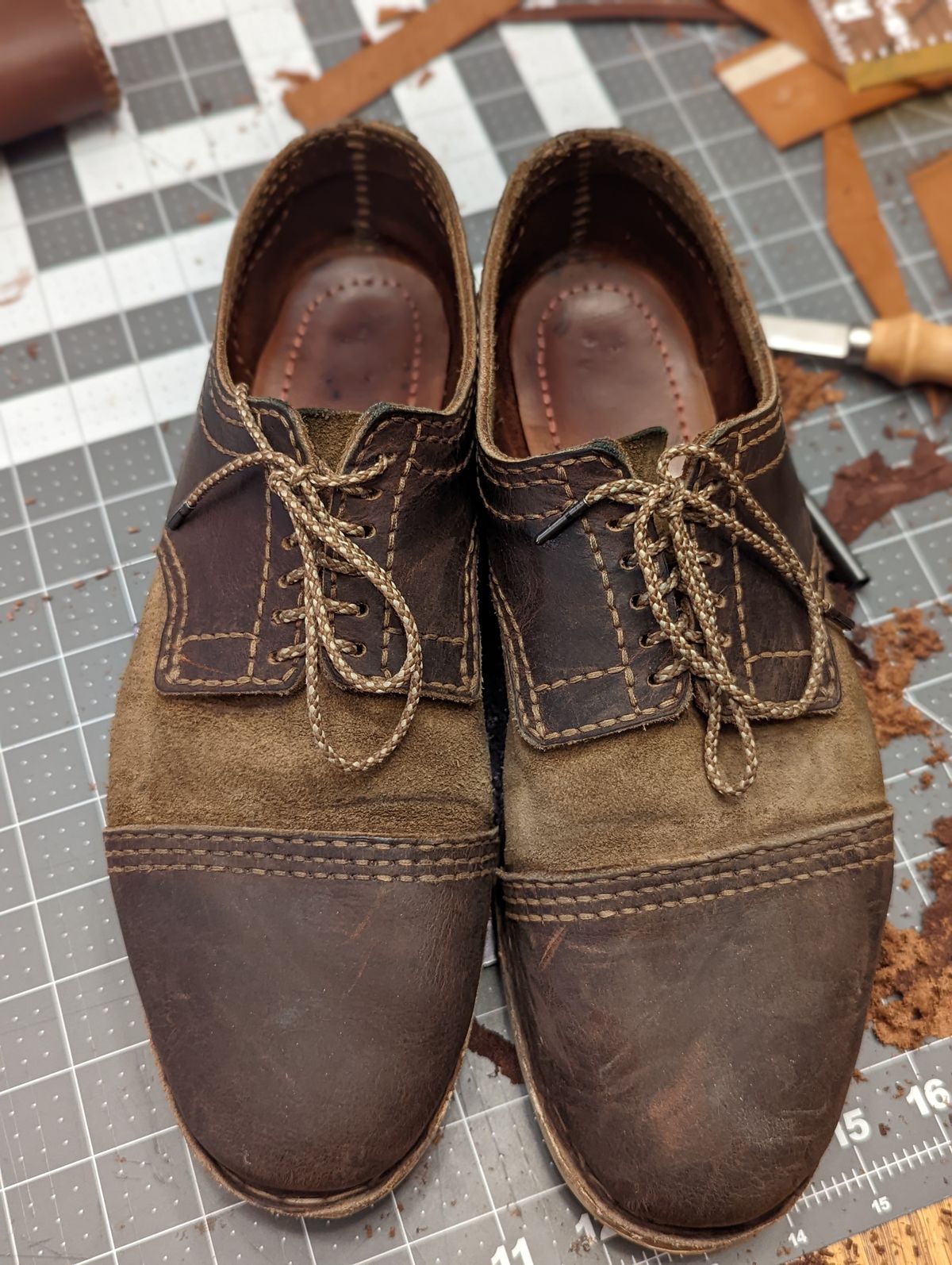 Photo by hooknpunch on December 1, 2022 of the Self-Made Derby Boot in Unlisted Leather.