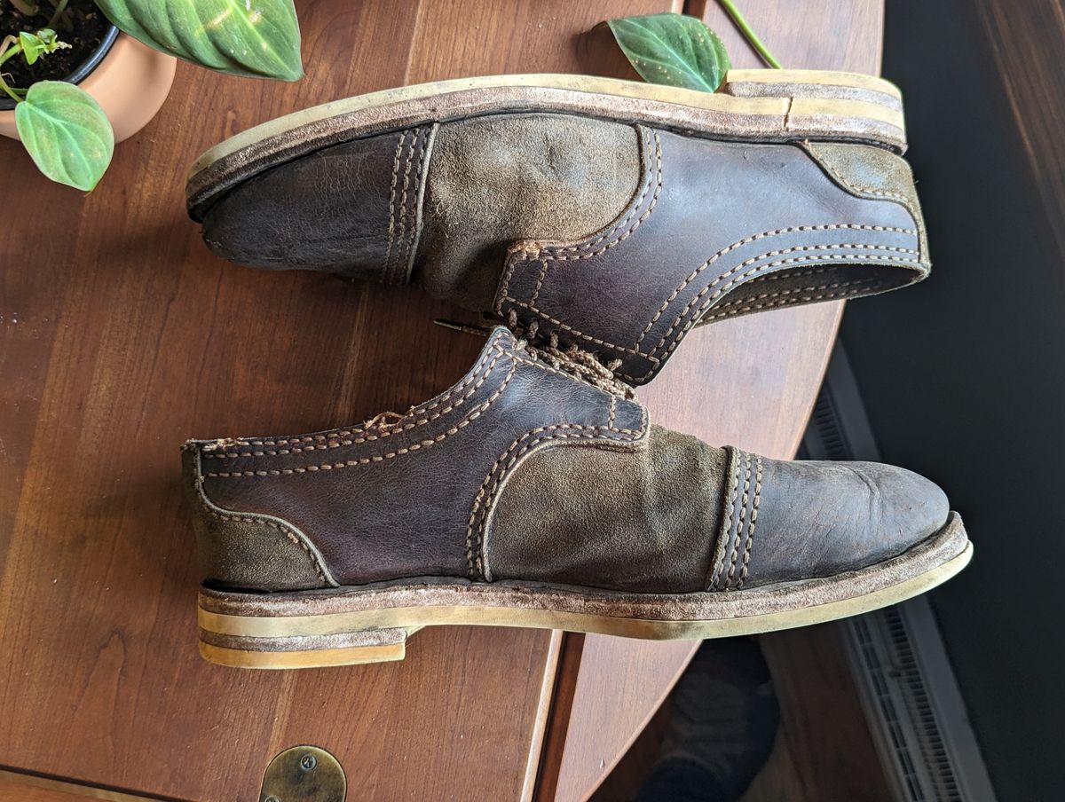 Photo by hooknpunch on April 1, 2023 of the Self-Made Derby Boot in Unlisted Leather.