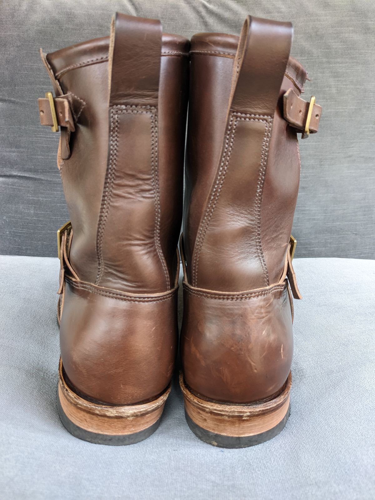 Photo by Trim_Man on November 4, 2022 of the Viberg Engineer in Horween Brown Chromexcel Horsebutt.