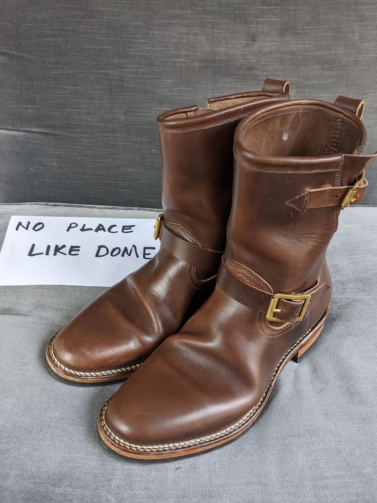 Photo by Trim_Man on November 4, 2022 of the Viberg Engineer in Horween Brown Chromexcel Horsebutt.