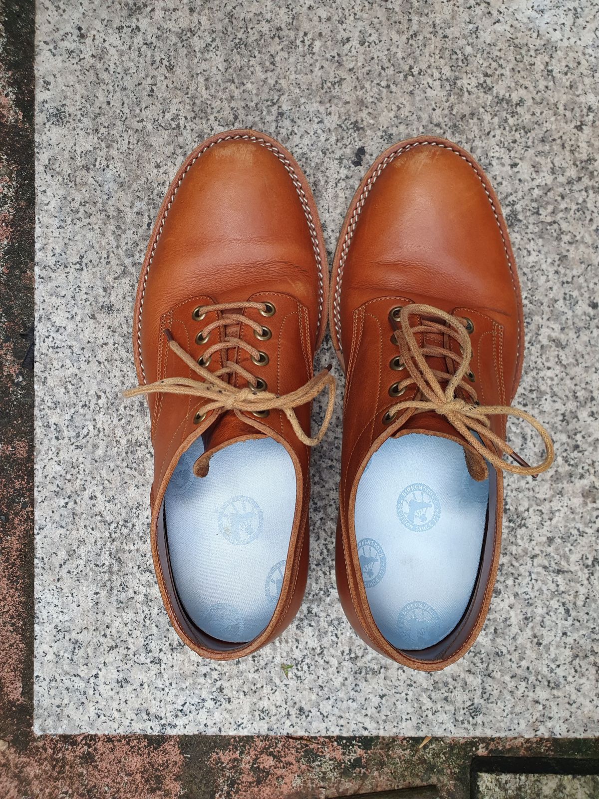 Photo by jasonissm on February 2, 2024 of the Onderhoud LVL01 Derby Boot in Tochigi Oil Vachetta #1 Light Brown.
