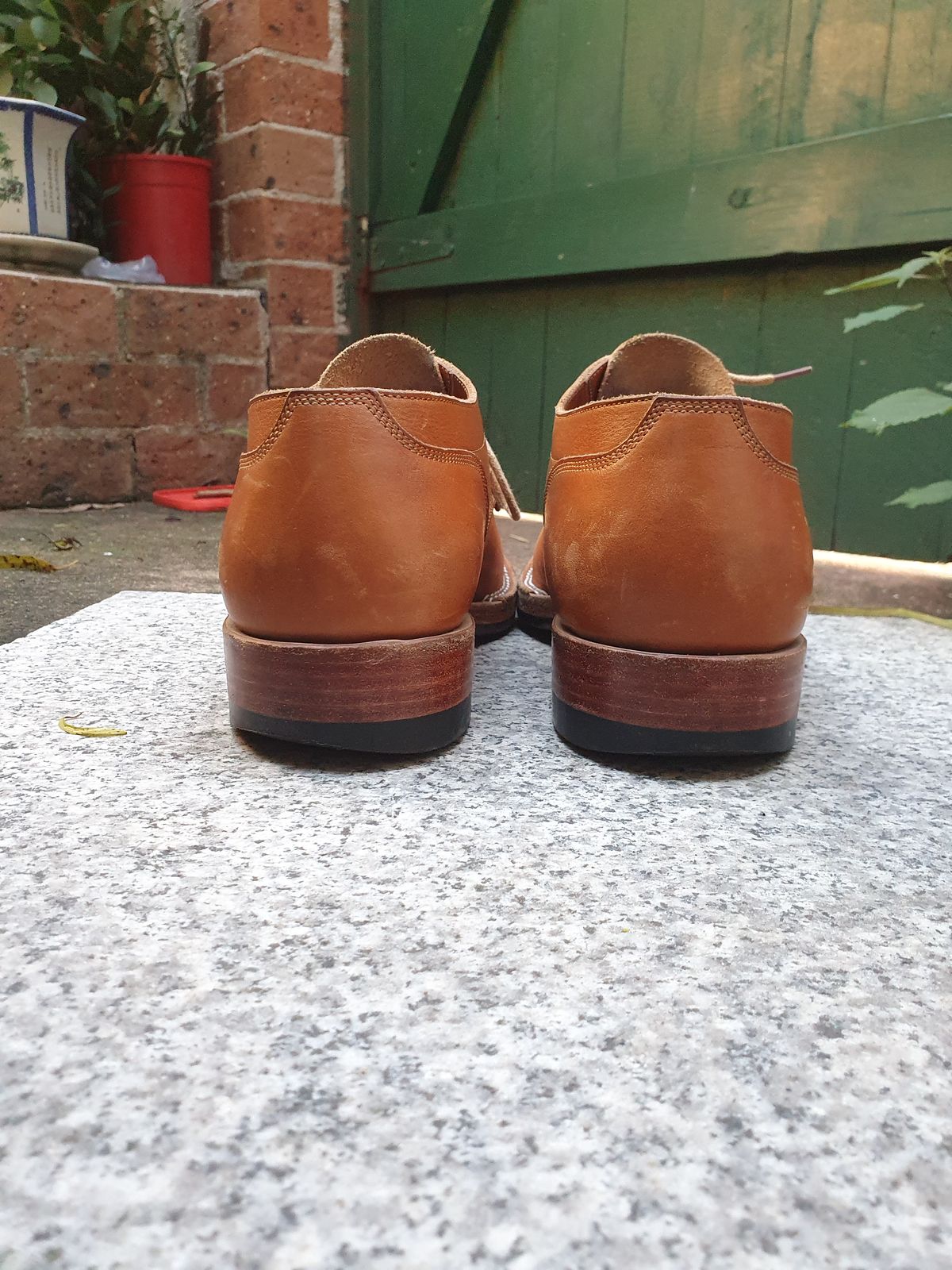 Photo by jasonissm on March 4, 2024 of the Onderhoud LVL01 Derby Boot in Tochigi Oil Vachetta #1 Light Brown.