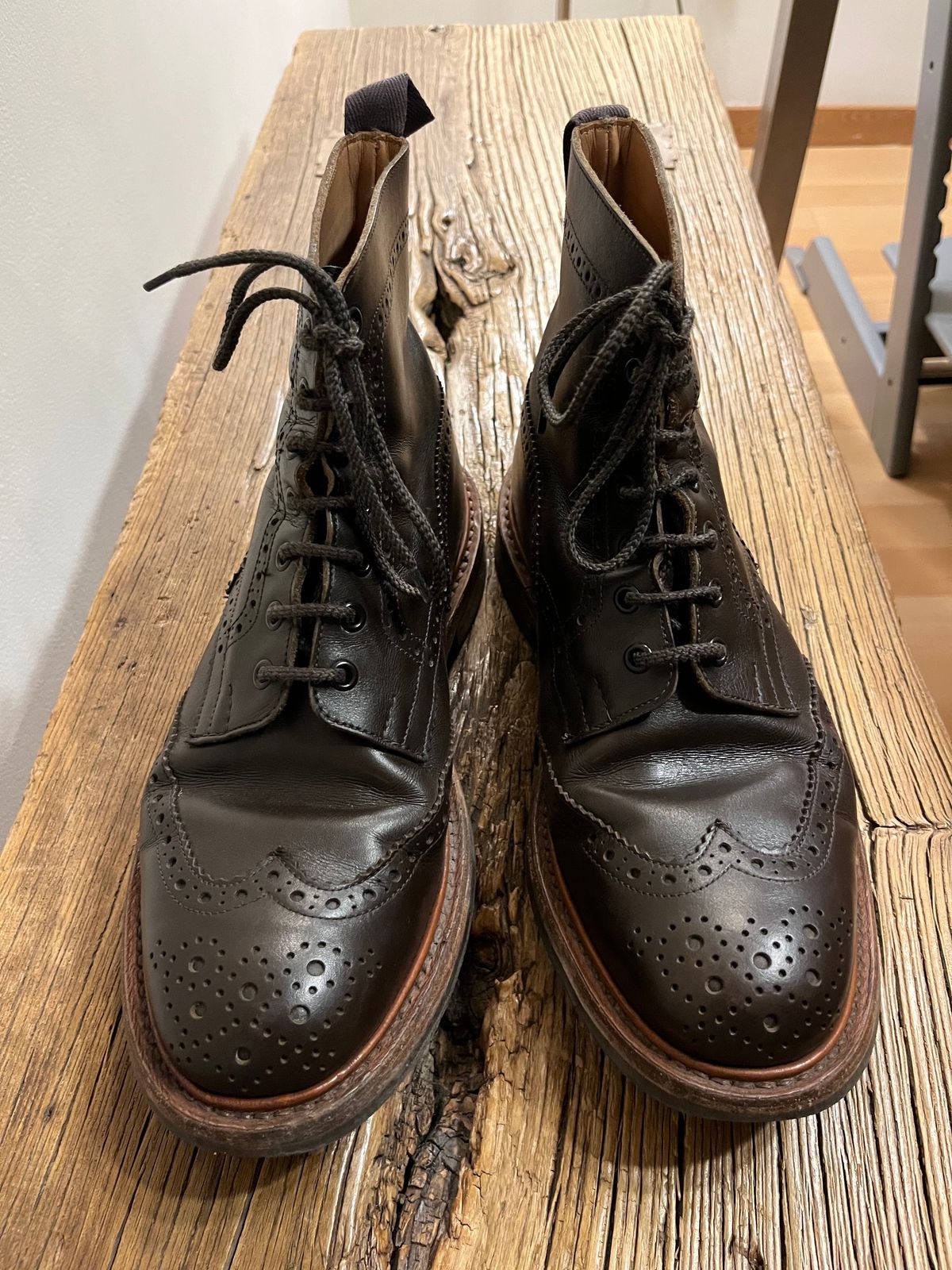 Photo by mr_spud on December 7, 2023 of the Tricker's Stow Country Boot in Cafe Burnished Calf.