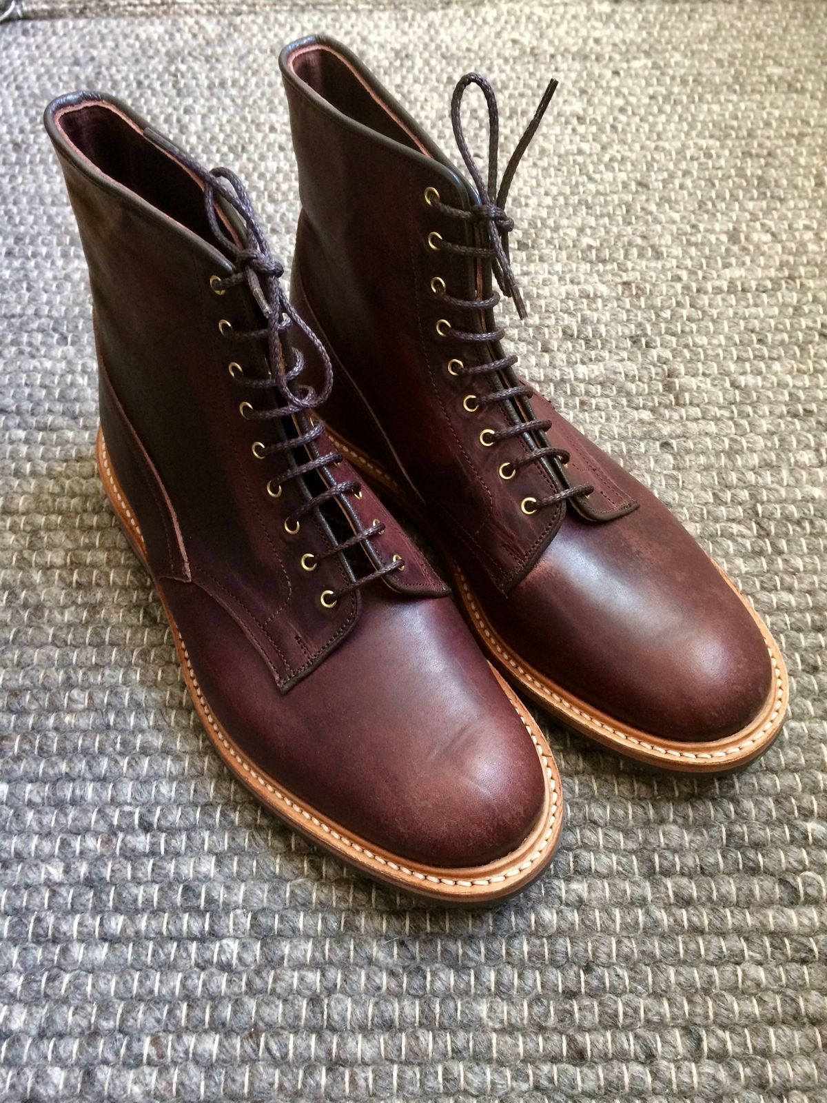 Photo by mr_spud on April 8, 2021 of the Tricker's Tramping Boot in Horween Color 8 Dublin.