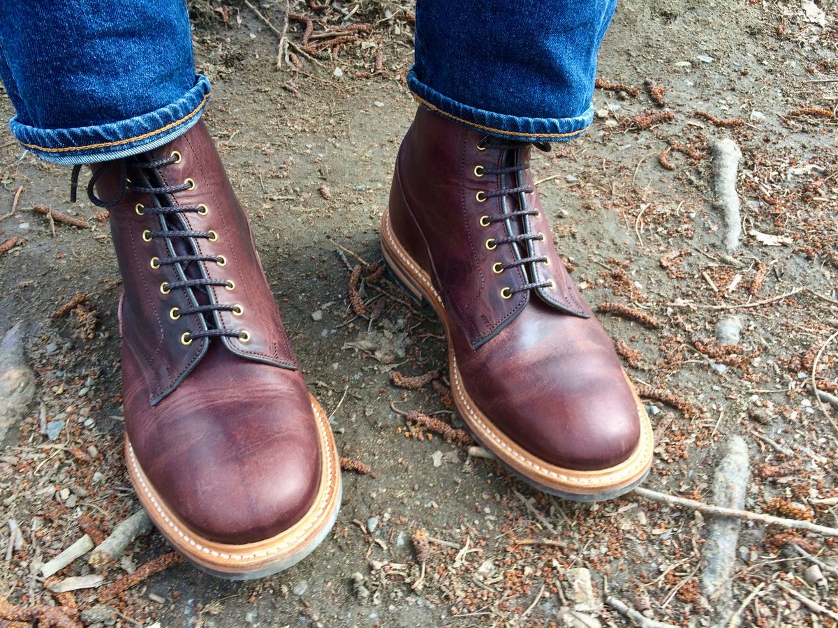 Photo by mr_spud on April 13, 2021 of the Tricker's Tramping Boot in Horween Color 8 Dublin.