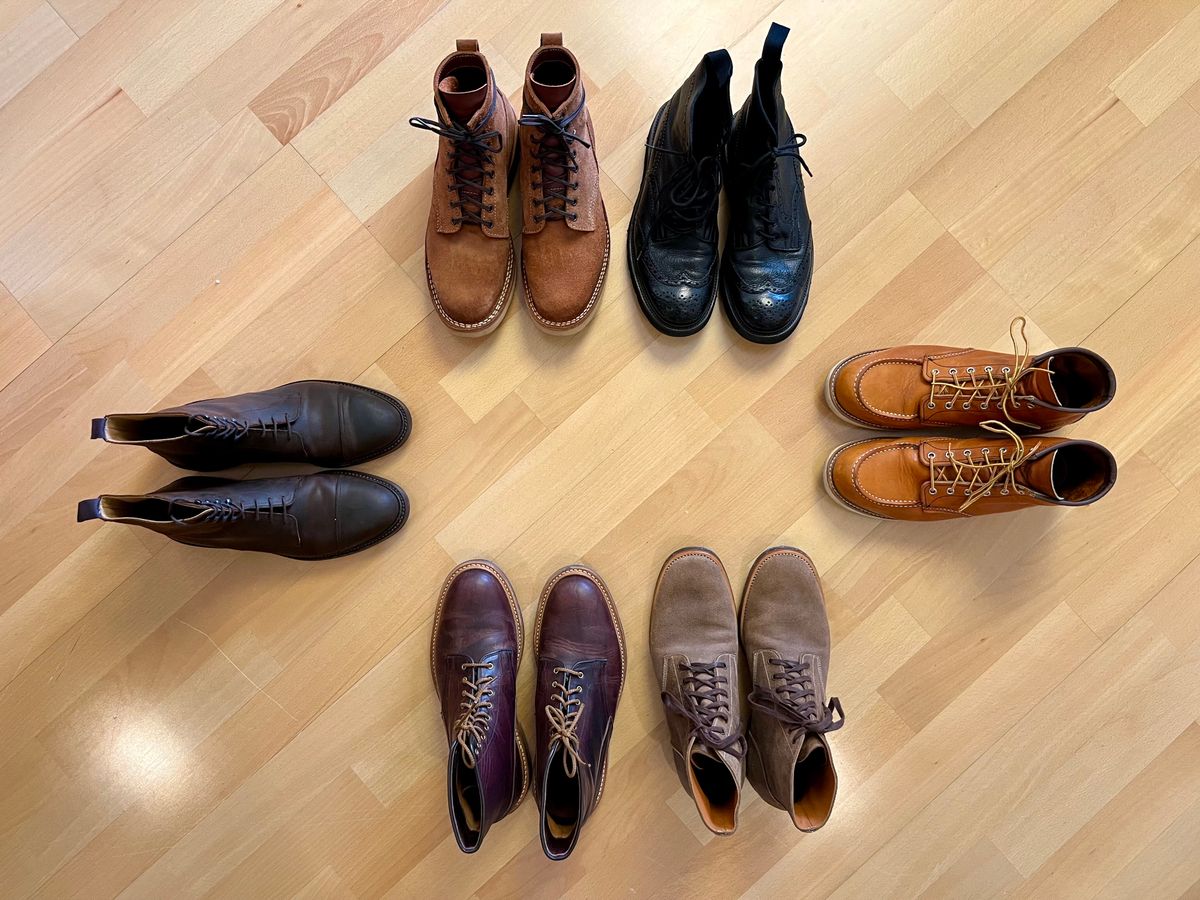 Photo by mr_spud on November 3, 2023 of the Tricker's Tramping Boot in Horween Color 8 Dublin.
