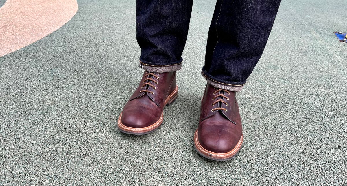 Photo by mr_spud on November 10, 2023 of the Tricker's Tramping Boot in Horween Color 8 Dublin.