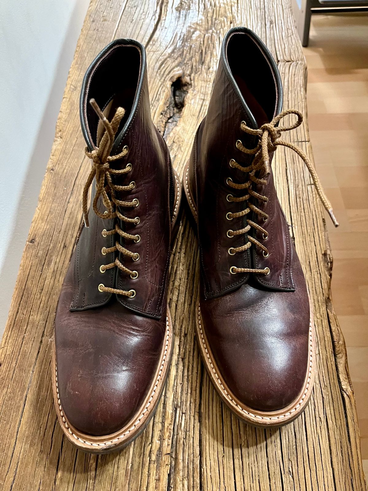 Photo by mr_spud on December 6, 2023 of the Tricker's Tramping Boot in Horween Color 8 Dublin.