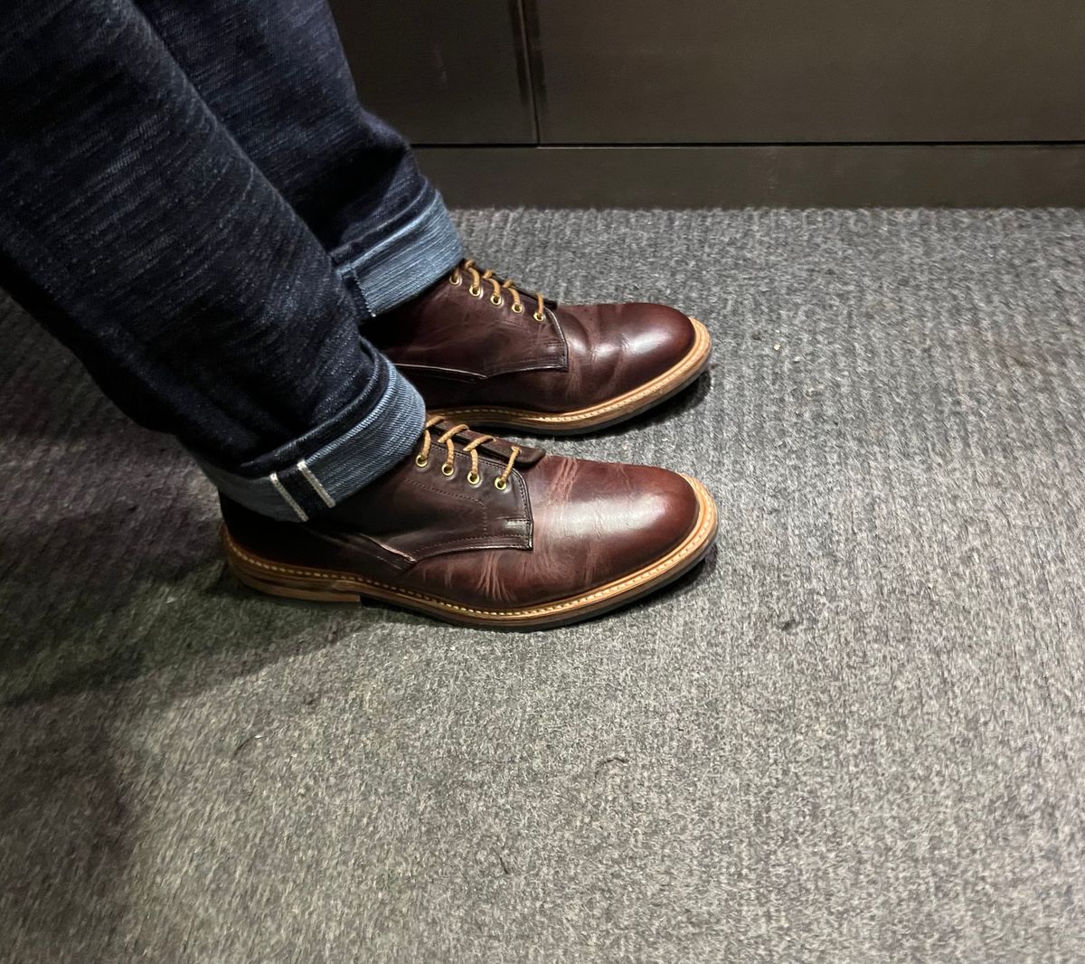 Photo by mr_spud on January 30, 2024 of the Tricker's Tramping Boot in Horween Color 8 Dublin.