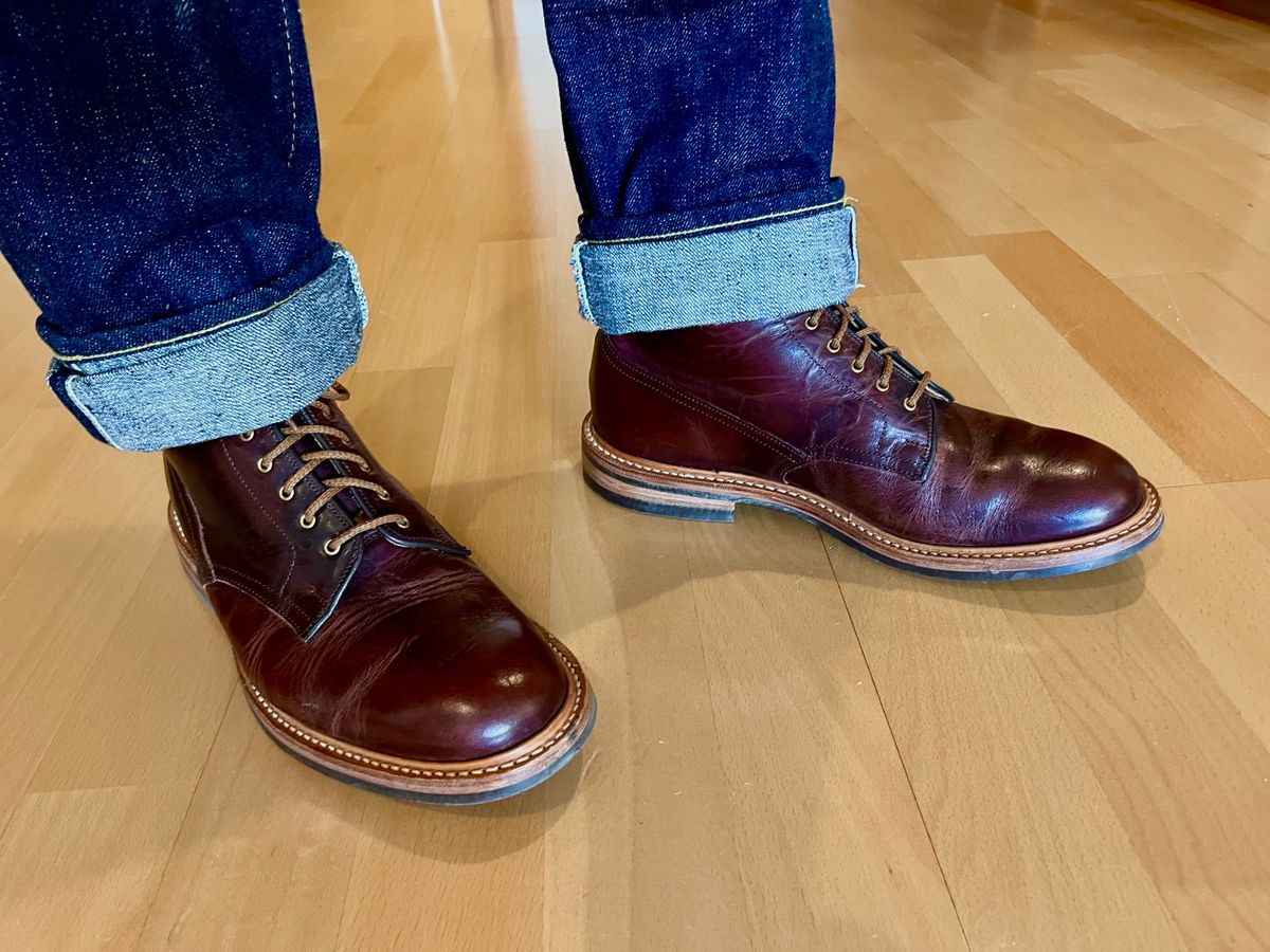 Photo by mr_spud on December 13, 2024 of the Tricker's Tramping Boot in Horween Color 8 Dublin.