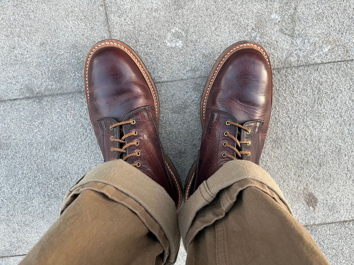 Photo by mr_spud on December 23, 2024 of the Tricker's Tramping Boot in Horween Color 8 Dublin.