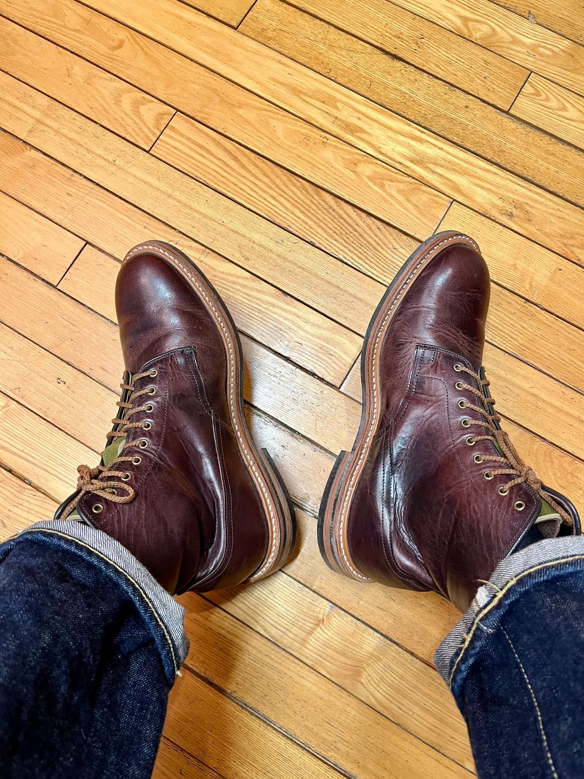 Photo by mr_spud on November 6, 2025 of the Tricker's Tramping Boot in Horween Color 8 Dublin.