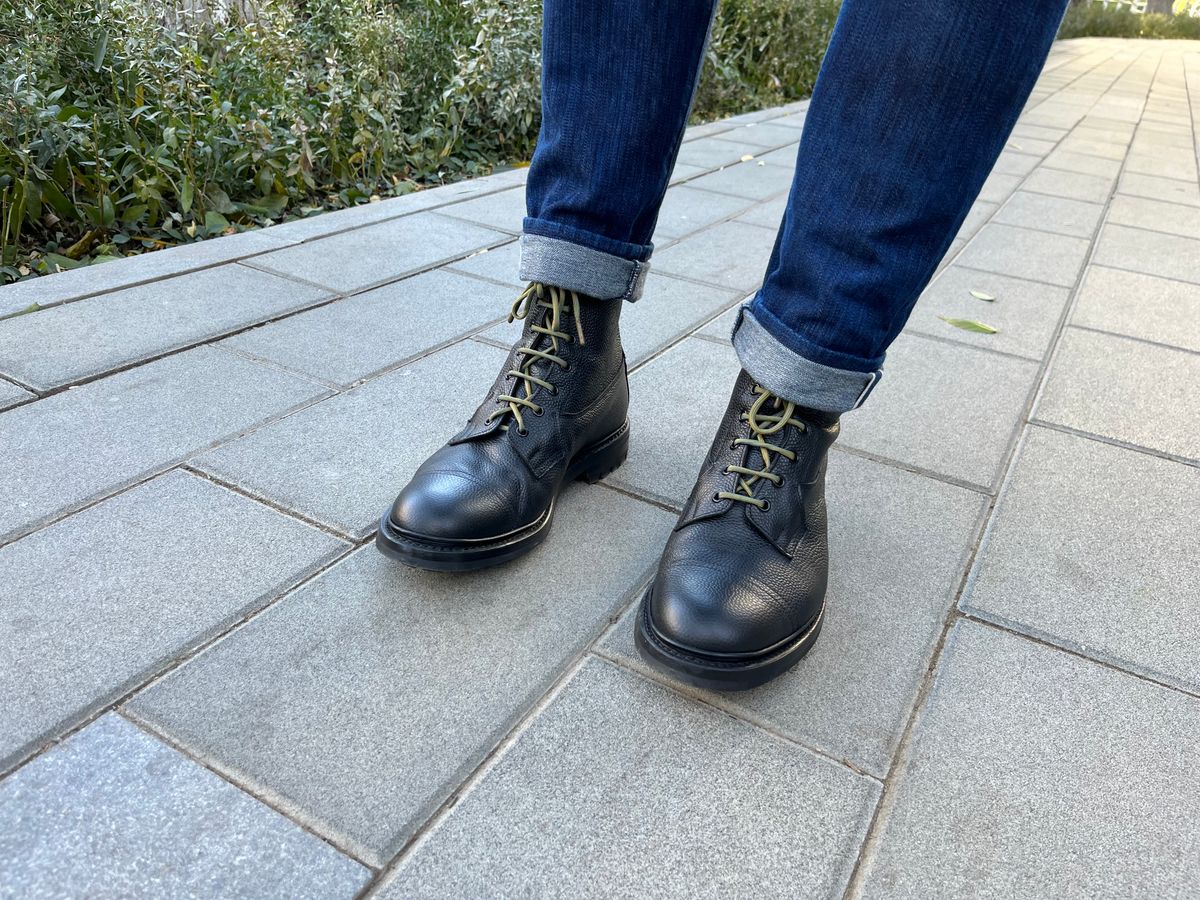 Photo by mr_spud on November 9, 2023 of the Tricker's Grassmere Country Boot in Black Scotch Grain.