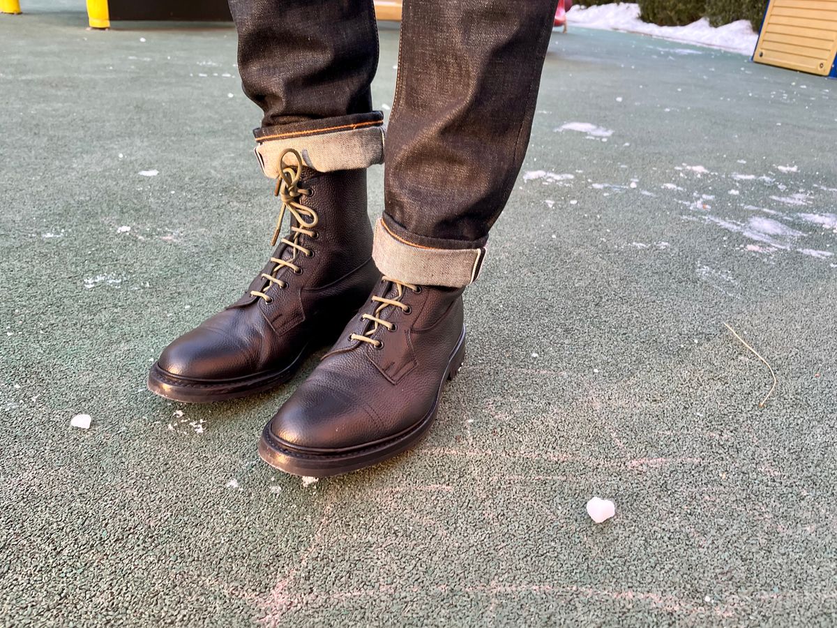 Photo by mr_spud on January 3, 2024 of the Tricker's Grassmere Country Boot in Black Scotch Grain.