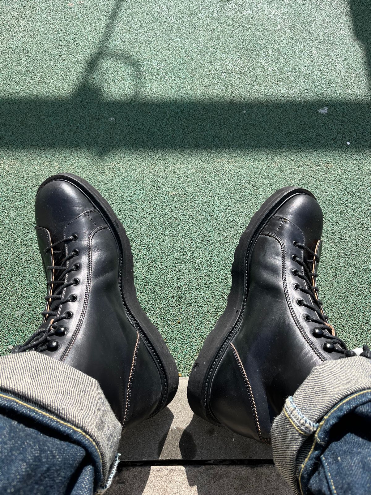 Photo by mr_spud on February 22, 2024 of the Tricker's Ethan Monkey Boot in Horween Black Chromexcel.