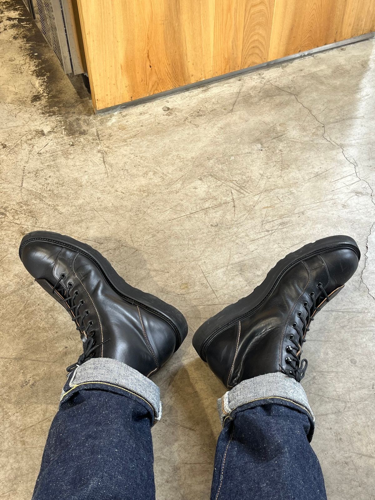Photo by mr_spud on February 27, 2024 of the Tricker's Ethan Monkey Boot in Horween Black Chromexcel.