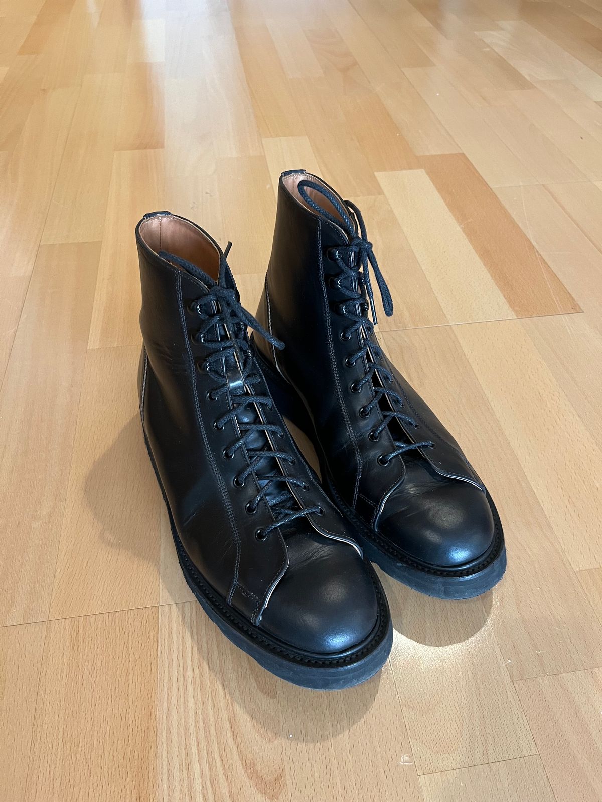 Photo by mr_spud on March 15, 2024 of the Tricker's Ethan Monkey Boot in Horween Black Chromexcel.