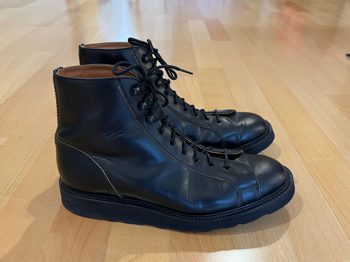 Photo by mr_spud on March 27, 2024 of the Tricker's Ethan Monkey Boot in Horween Black Chromexcel.