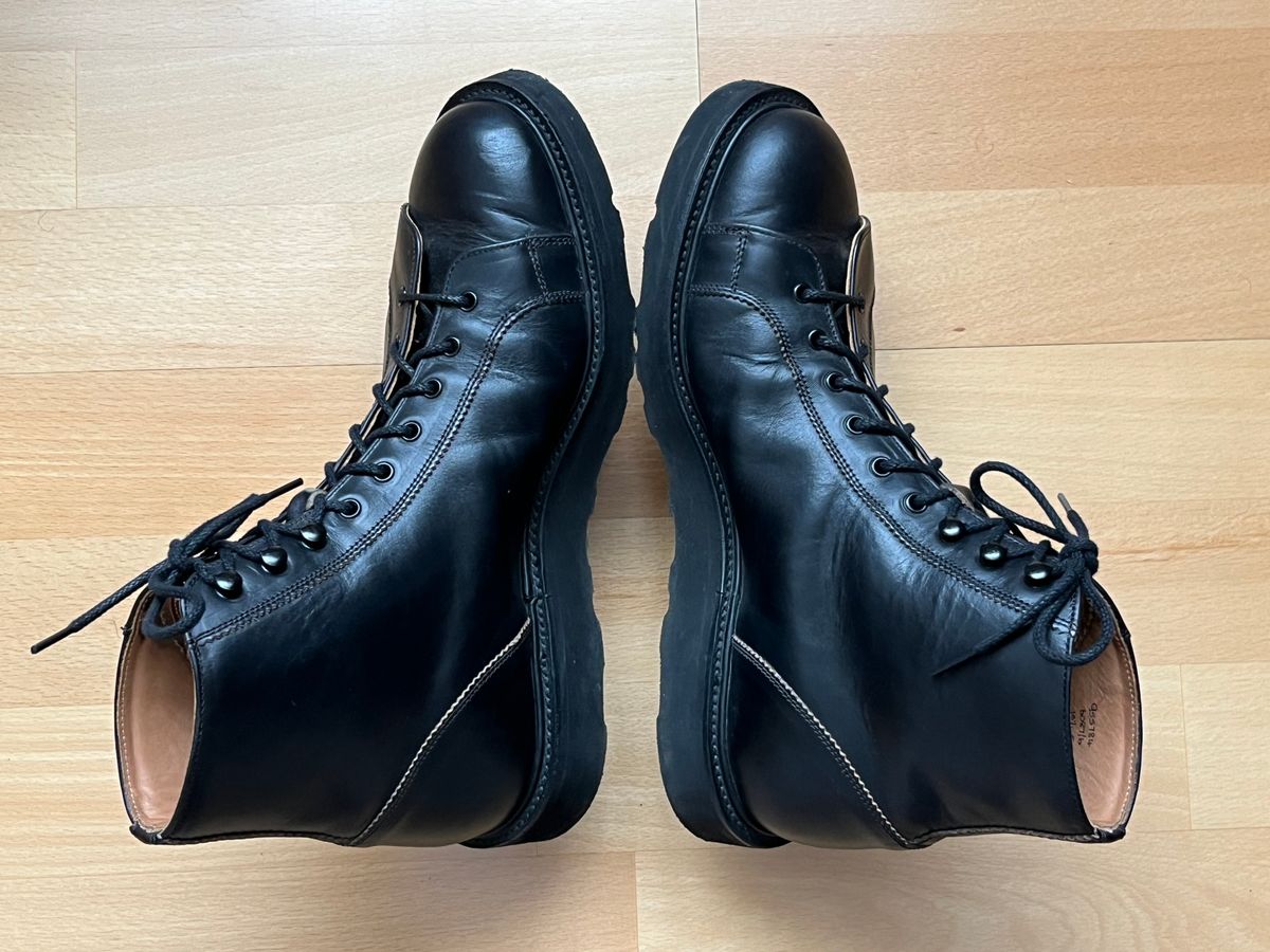 Photo by mr_spud on April 15, 2024 of the Tricker's Ethan Monkey Boot in Horween Black Chromexcel.