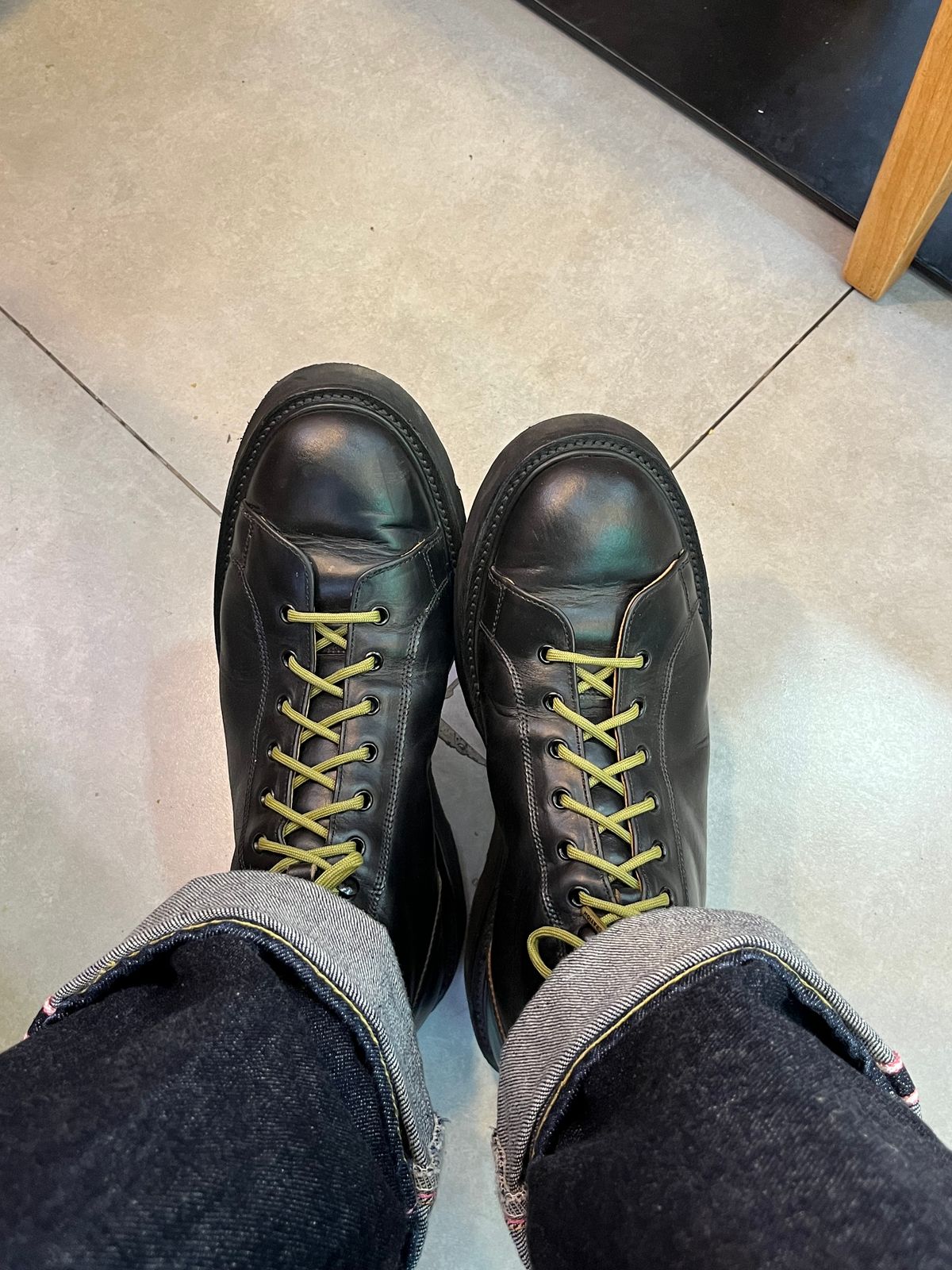 Photo by mr_spud on October 15, 2024 of the Tricker's Ethan Monkey Boot in Horween Black Chromexcel.