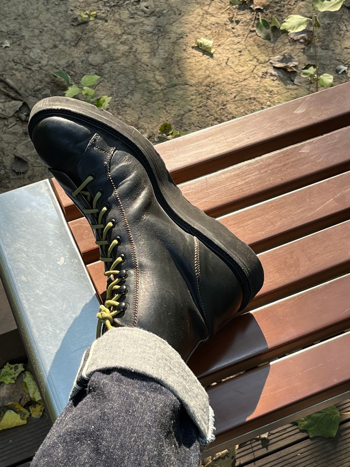 Photo by mr_spud on October 21, 2024 of the Tricker's Ethan Monkey Boot in Horween Black Chromexcel.