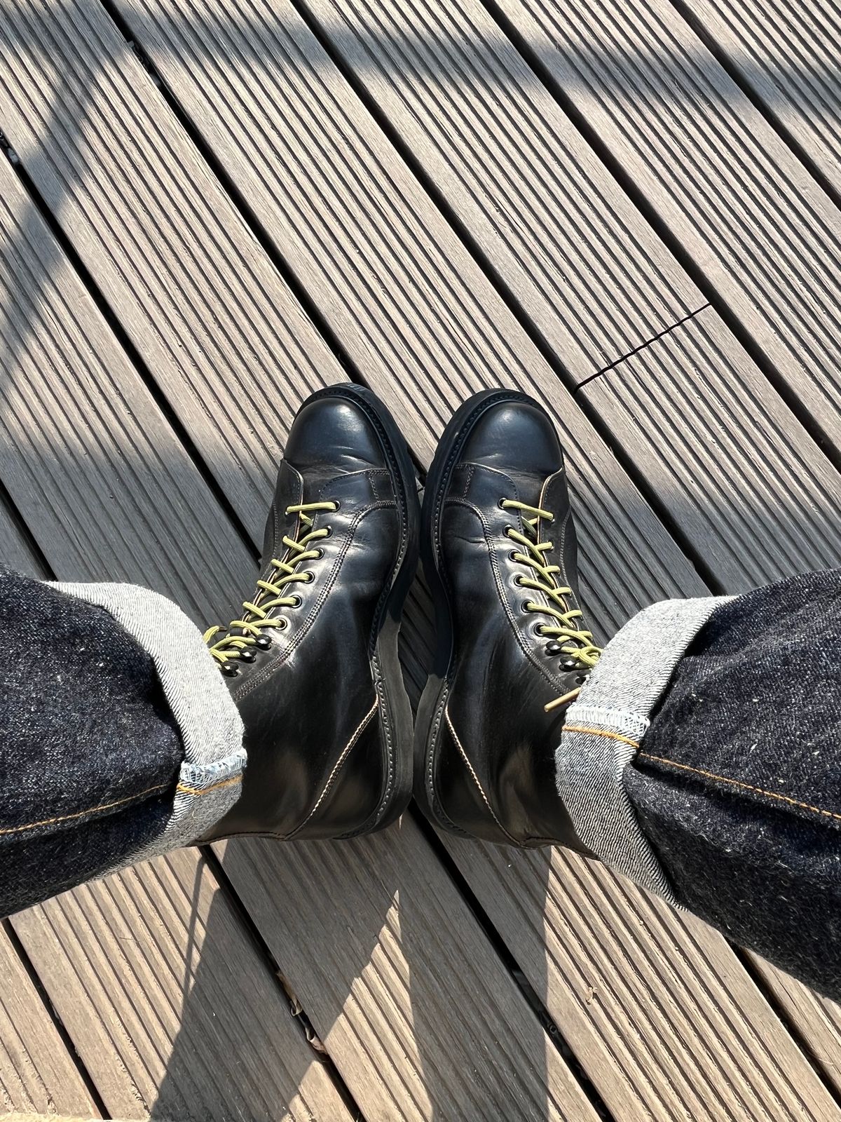 Photo by mr_spud on October 31, 2024 of the Tricker's Ethan Monkey Boot in Horween Black Chromexcel.