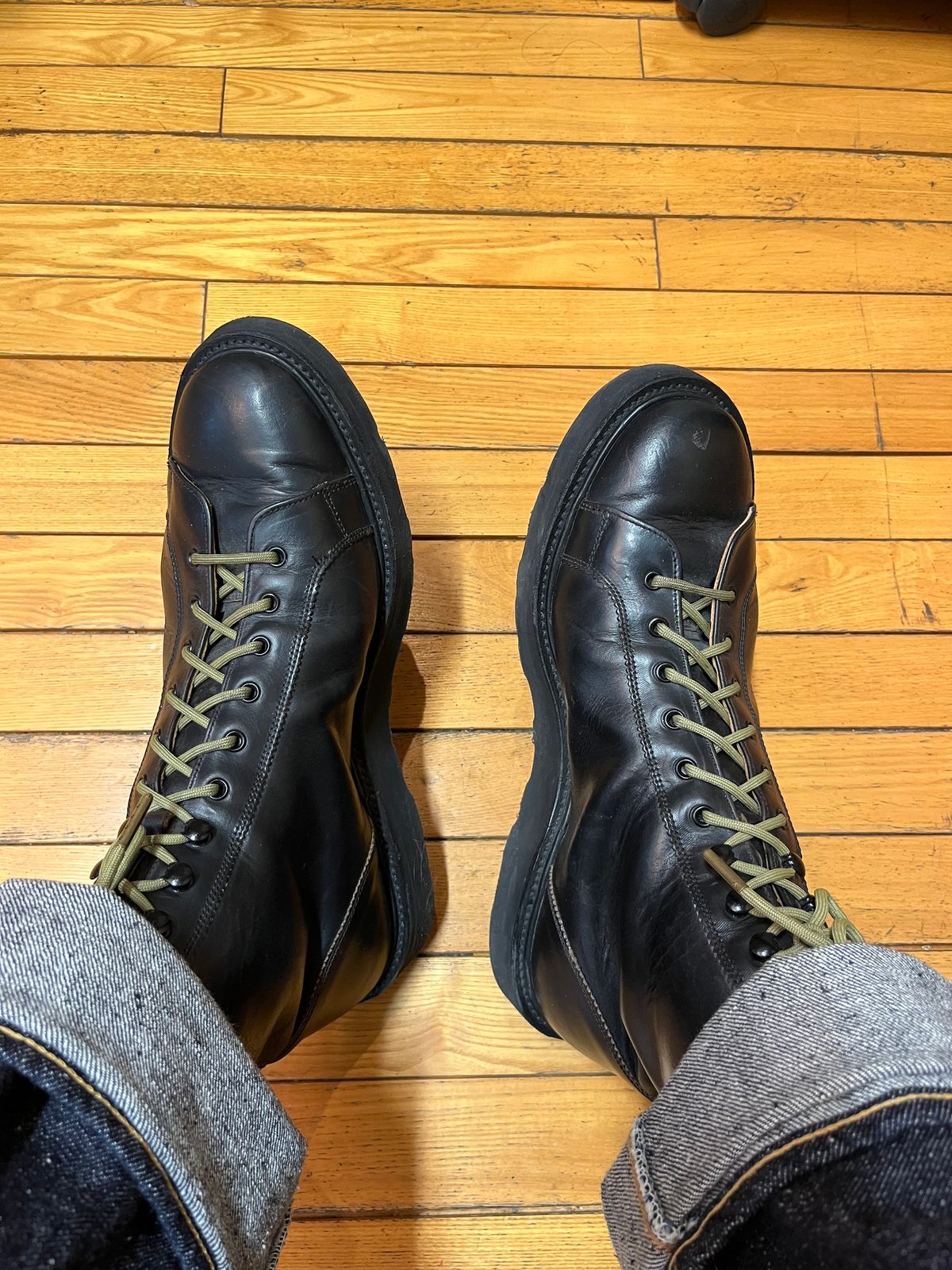 Photo by mr_spud on October 27, 2025 of the Tricker's Ethan Monkey Boot in Horween Black Chromexcel.