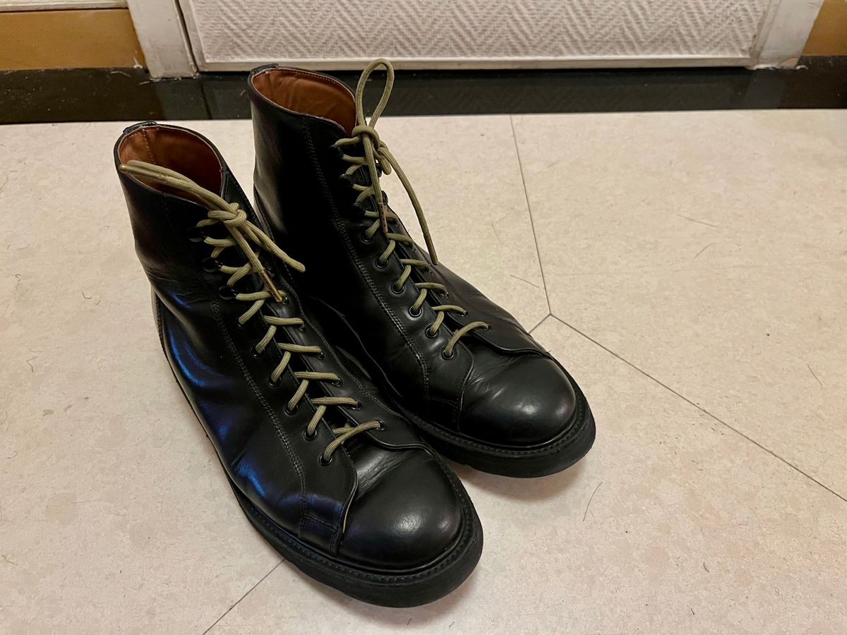 Photo by mr_spud on December 9, 2025 of the Tricker's Ethan Monkey Boot in Horween Black Chromexcel.