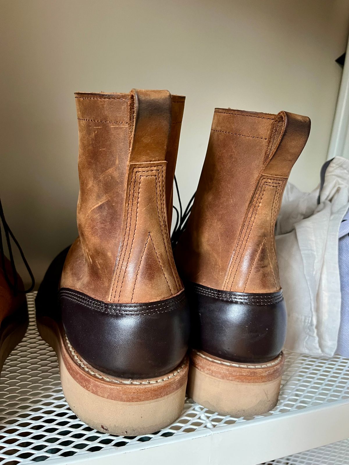 Photo by mr_spud on April 9, 2026 of the White's C350-CS in Seidel Brown Dress & Brown Distress.