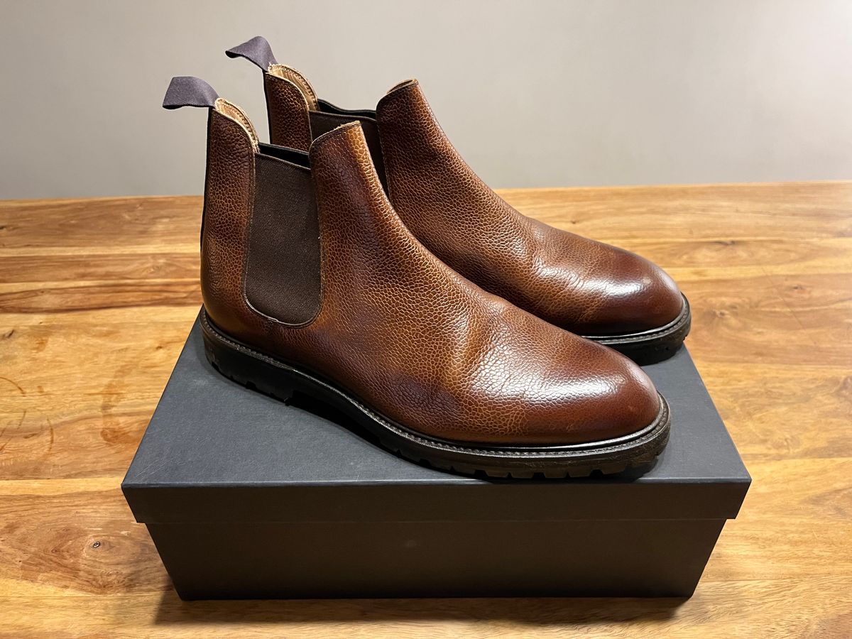 Photo by mr_spud on October 9, 2025 of the Crockett & Jones Chelsea 11 in Dark Brown Scotch Grain.