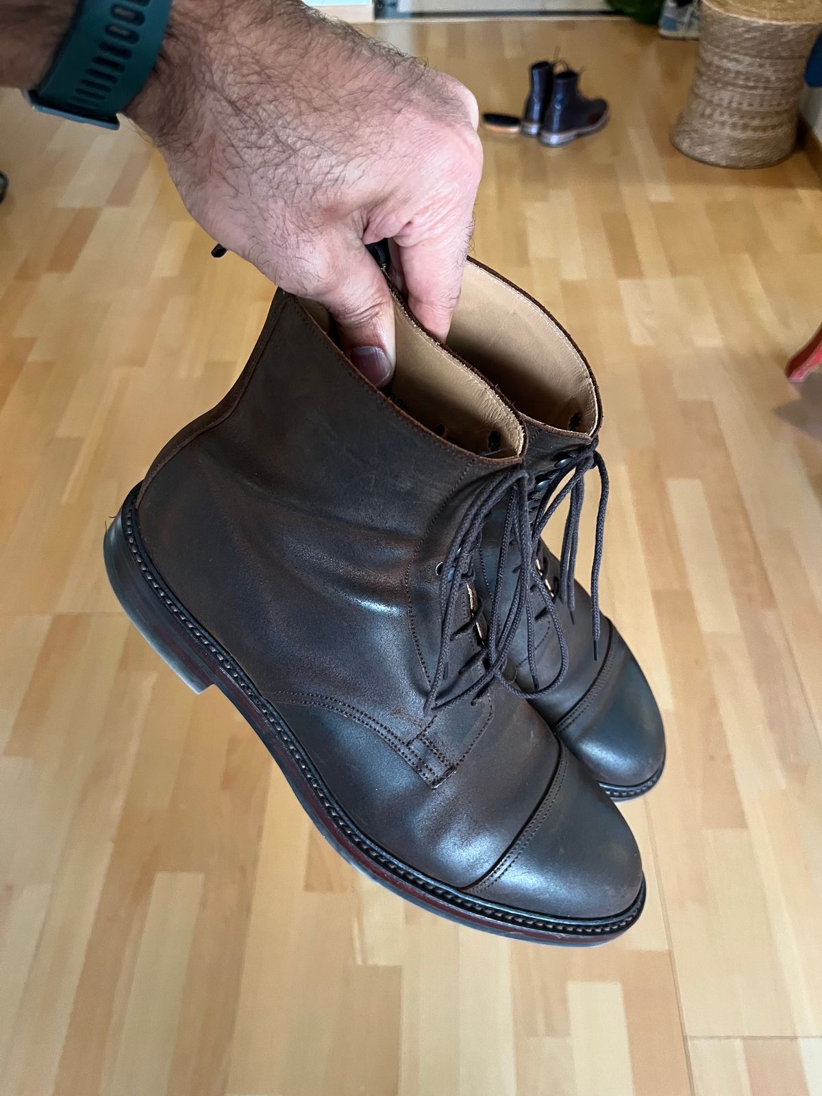 Photo by mr_spud on January 16, 2024 of the Crockett & Jones Coniston in Dark Brown Roughout Suede.