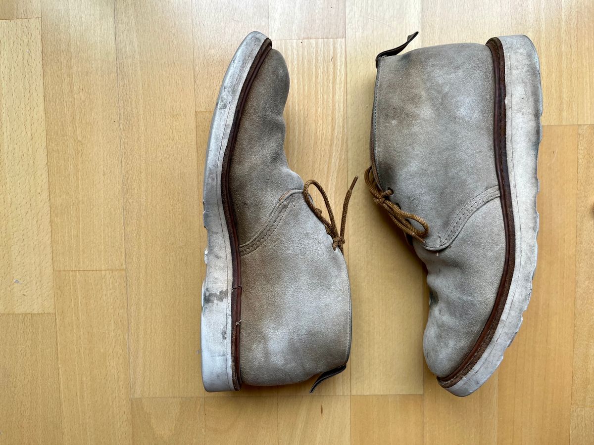 Photo by mr_spud on September 4, 2023 of the Tricker's Mike Chukka Boot in C.F. Stead Peanut Kudu Reverse.