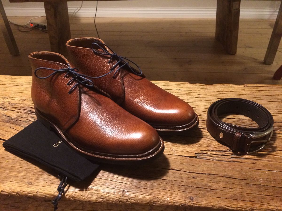 Photo by mr_spud on January 22, 2021 of the George Lyon Benjamin chukka in D'Annonay Scotch Grain Calf.